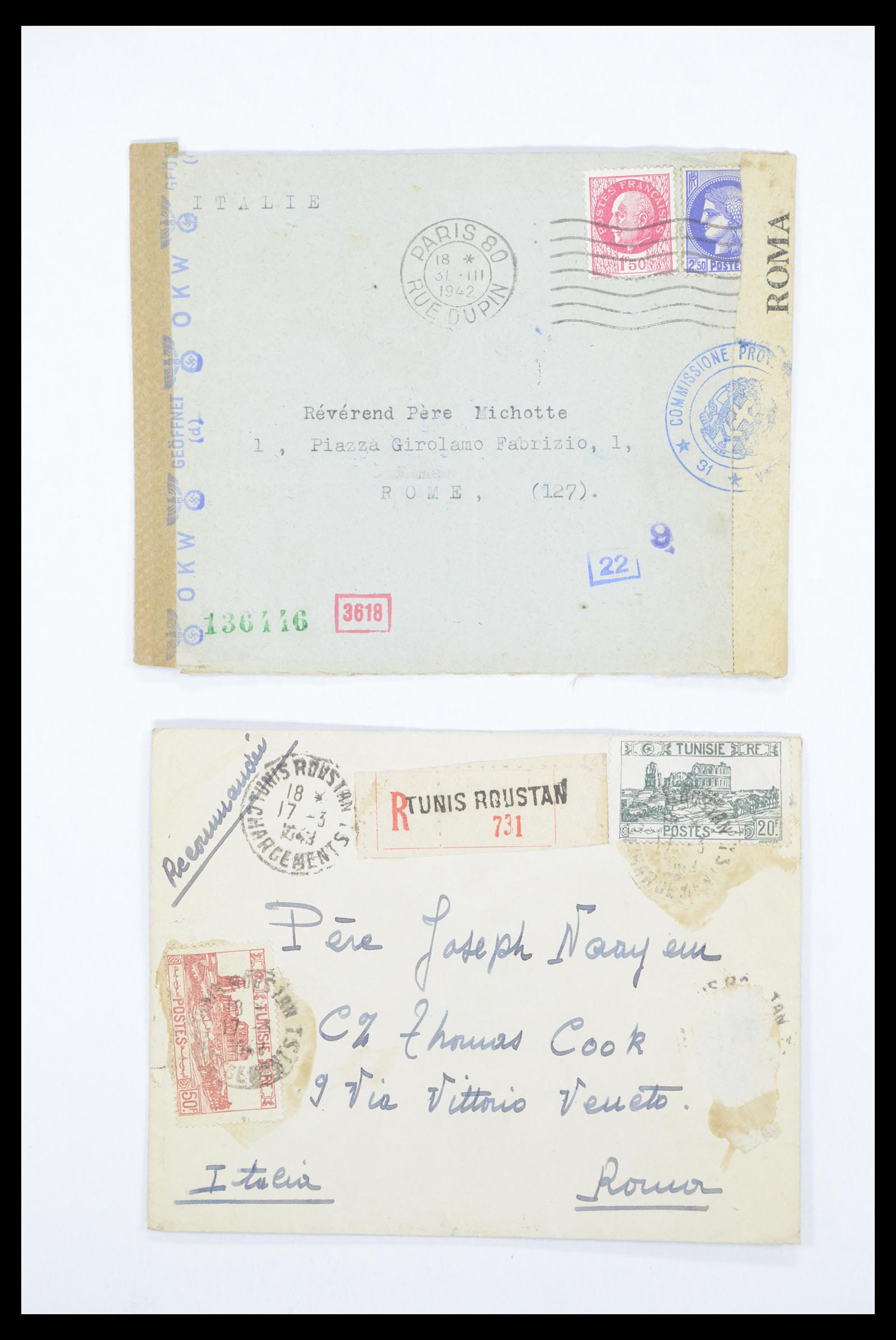 36894 031 - Postzegelverzameling 36894 Frankrik en koloniën brieven 1885-1950.