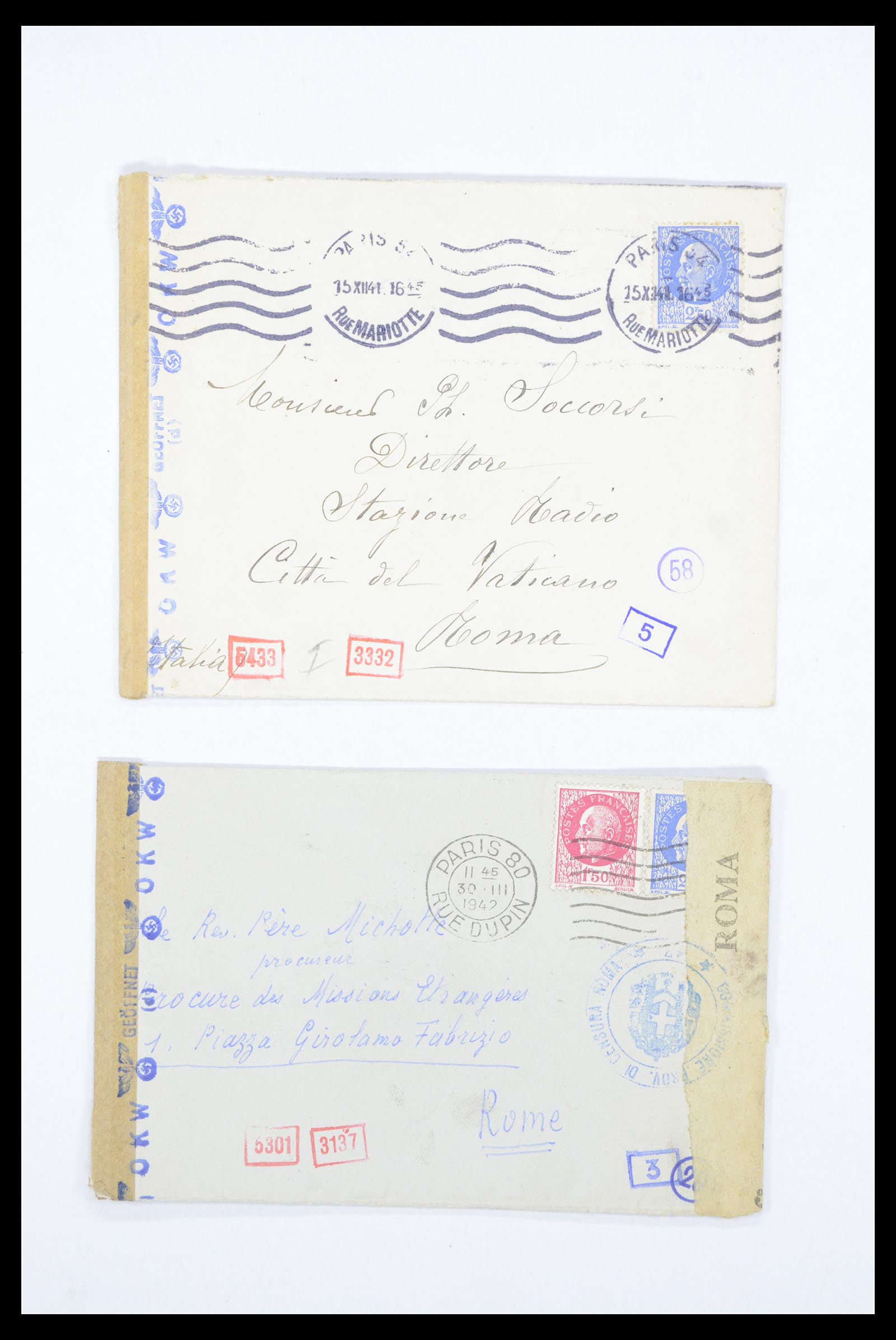 36894 033 - Postzegelverzameling 36894 Frankrik en koloniën brieven 1885-1950.