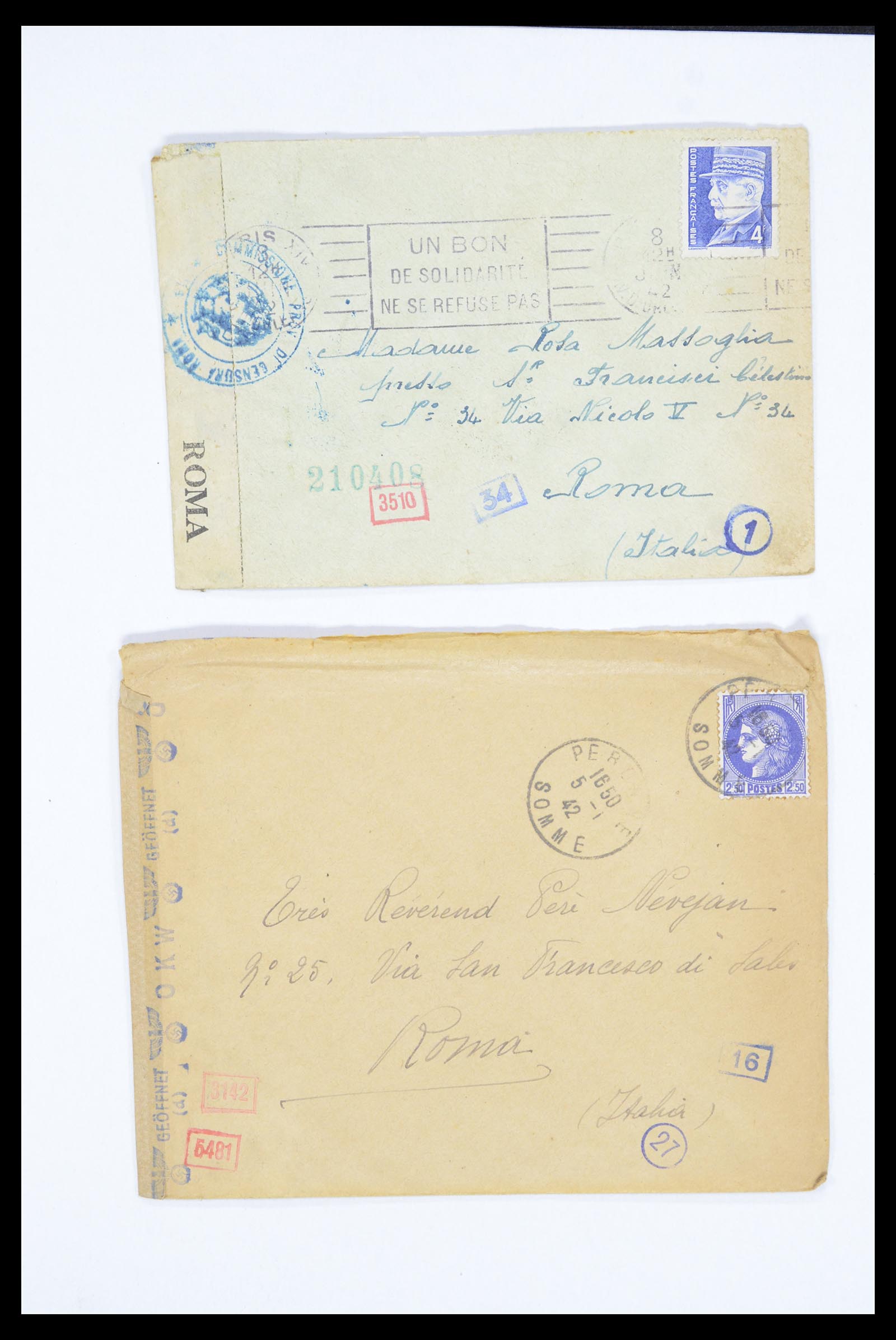 36894 041 - Postzegelverzameling 36894 Frankrik en koloniën brieven 1885-1950.