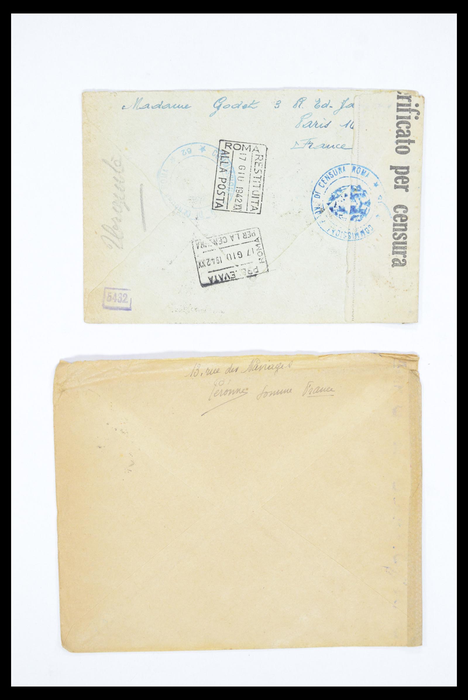 36894 042 - Postzegelverzameling 36894 Frankrik en koloniën brieven 1885-1950.