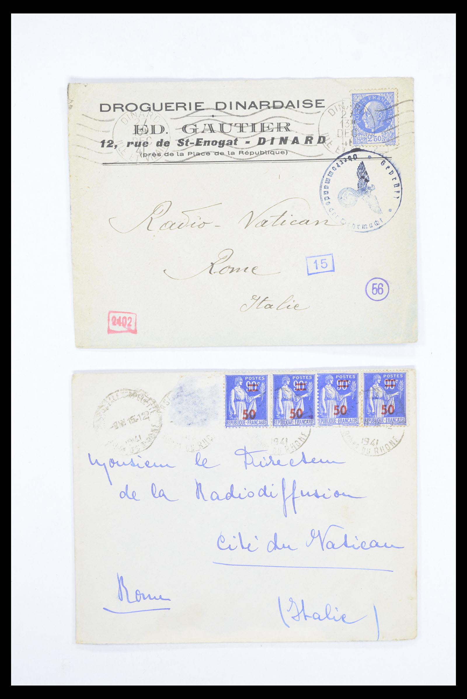 36894 047 - Postzegelverzameling 36894 Frankrik en koloniën brieven 1885-1950.