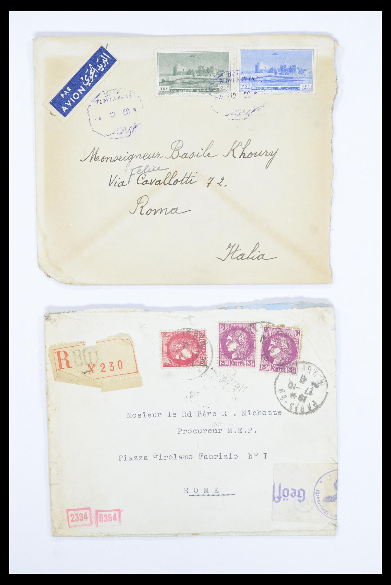 36894 051 - Postzegelverzameling 36894 Frankrik en koloniën brieven 1885-1950.