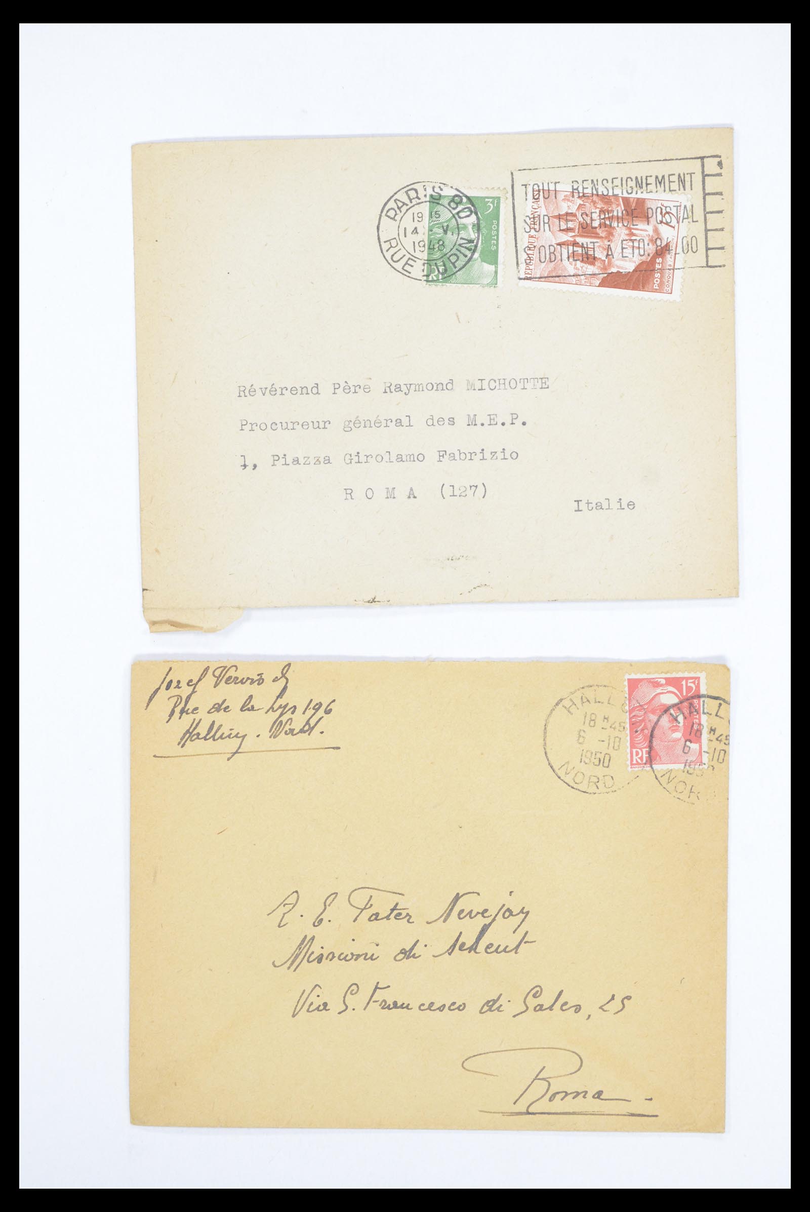 36894 053 - Postzegelverzameling 36894 Frankrik en koloniën brieven 1885-1950.