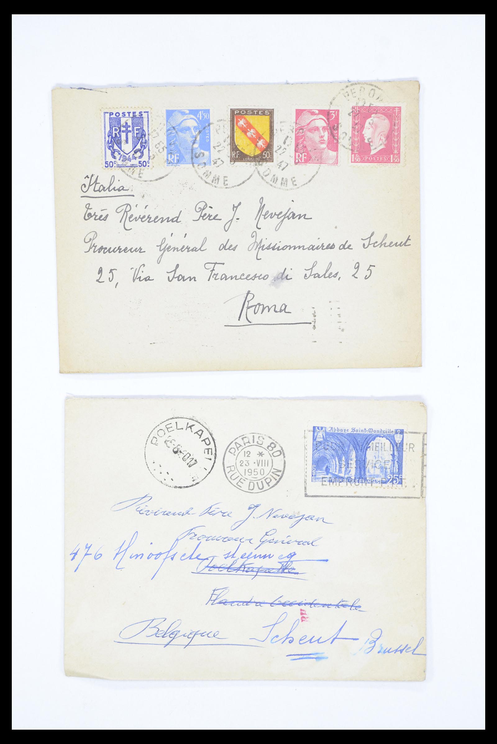 36894 055 - Postzegelverzameling 36894 Frankrik en koloniën brieven 1885-1950.