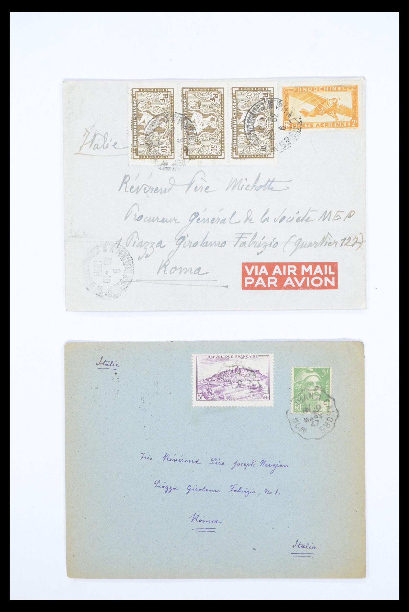 36894 057 - Postzegelverzameling 36894 Frankrik en koloniën brieven 1885-1950.