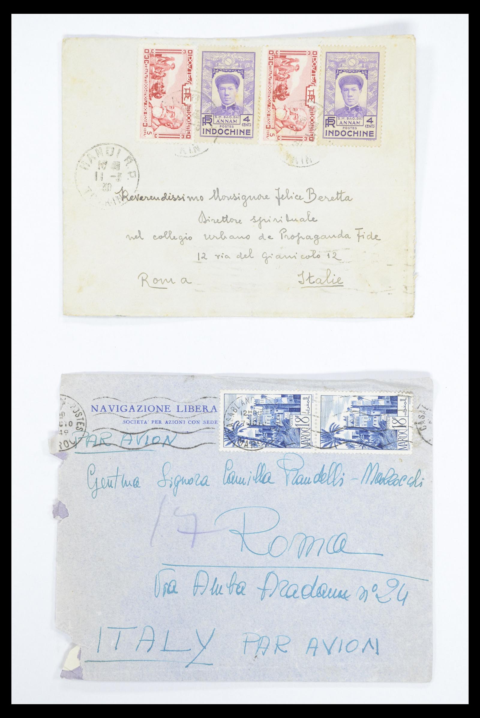 36894 081 - Postzegelverzameling 36894 Frankrik en koloniën brieven 1885-1950.