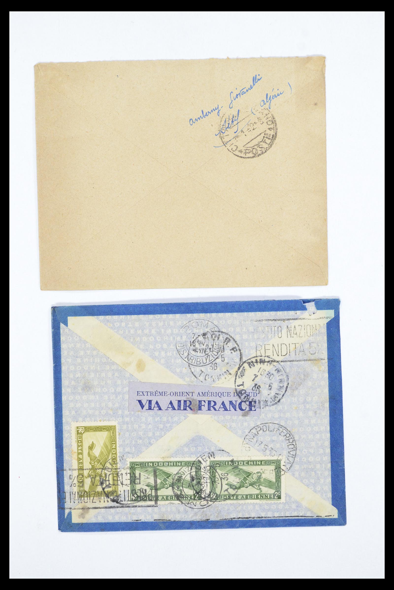 36894 084 - Postzegelverzameling 36894 Frankrik en koloniën brieven 1885-1950.