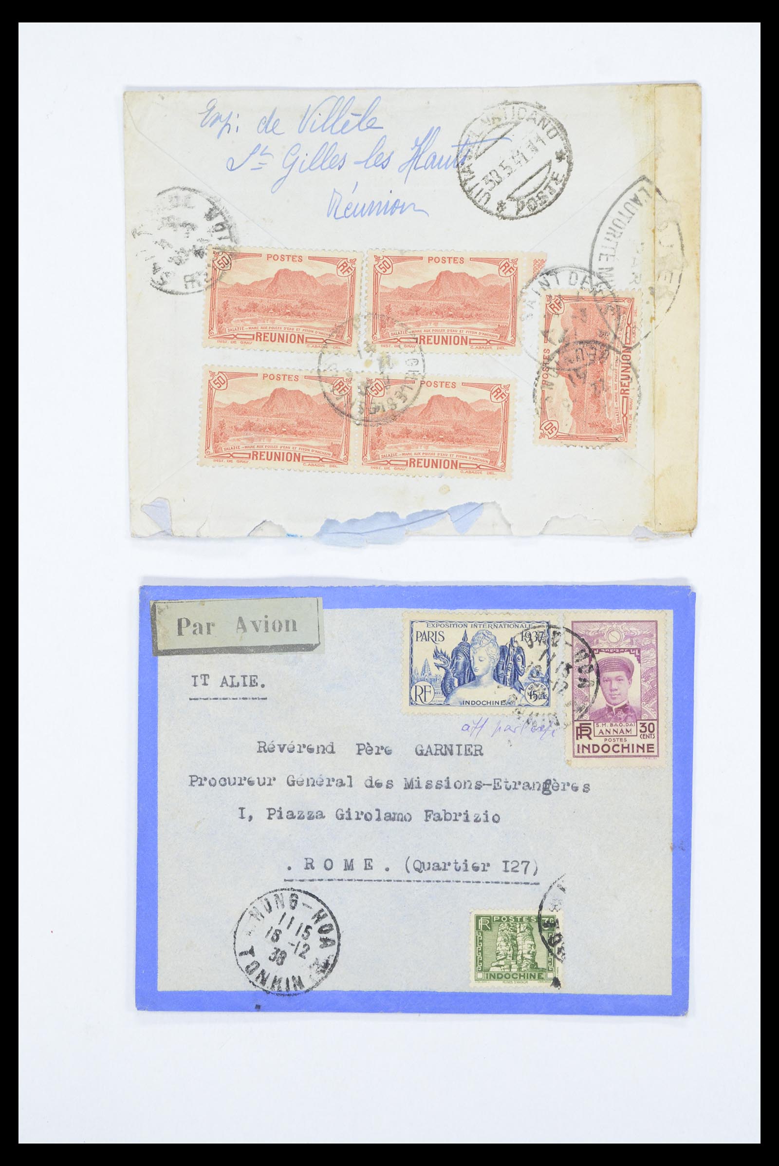 36894 091 - Postzegelverzameling 36894 Frankrik en koloniën brieven 1885-1950.