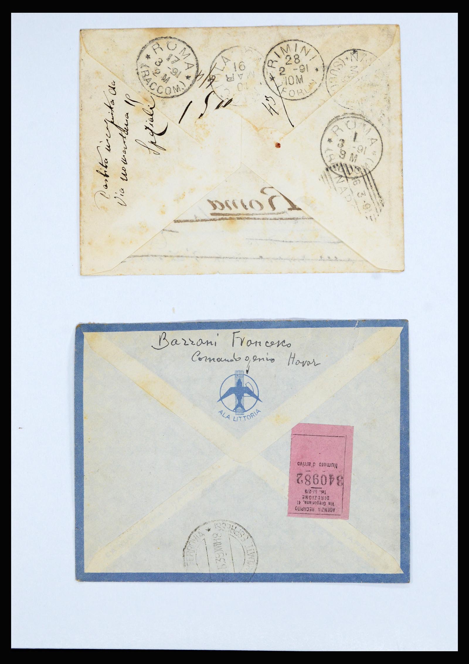 36896 002 - Postzegelverzameling 36896 Italië en koloniën brieven 1891-1955.