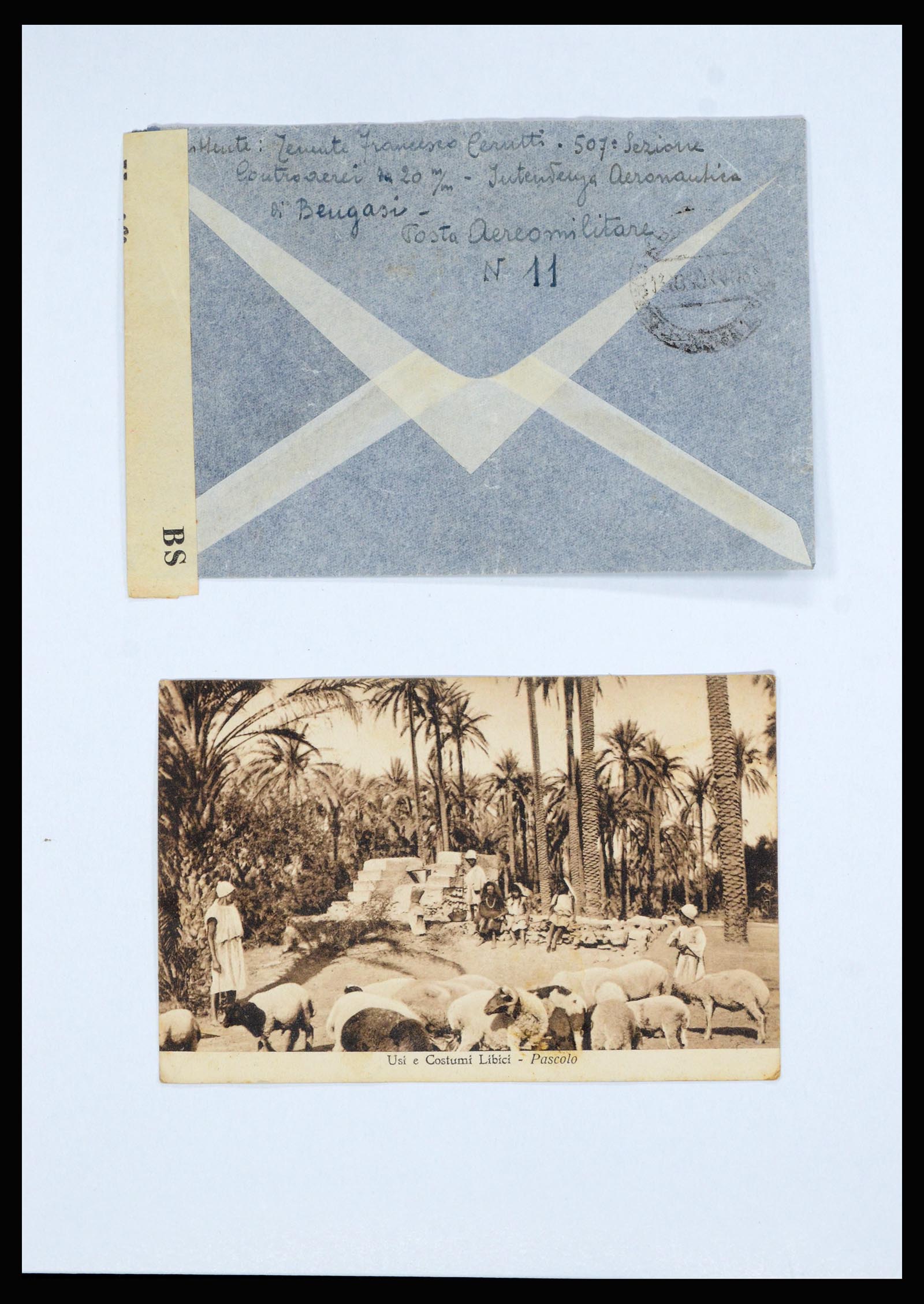 36896 004 - Postzegelverzameling 36896 Italië en koloniën brieven 1891-1955.