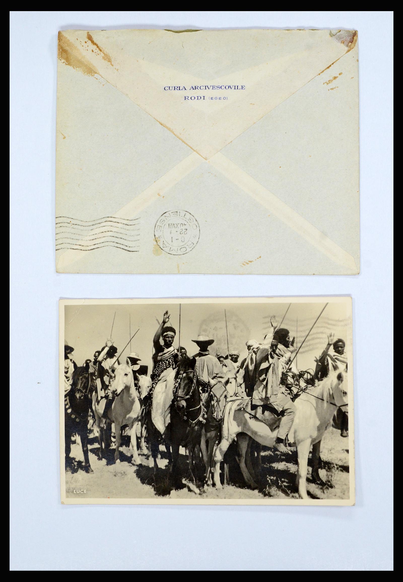 36896 012 - Postzegelverzameling 36896 Italië en koloniën brieven 1891-1955.
