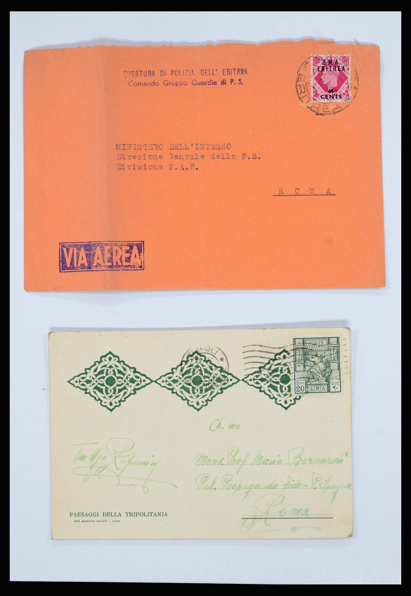 36896 013 - Postzegelverzameling 36896 Italië en koloniën brieven 1891-1955.