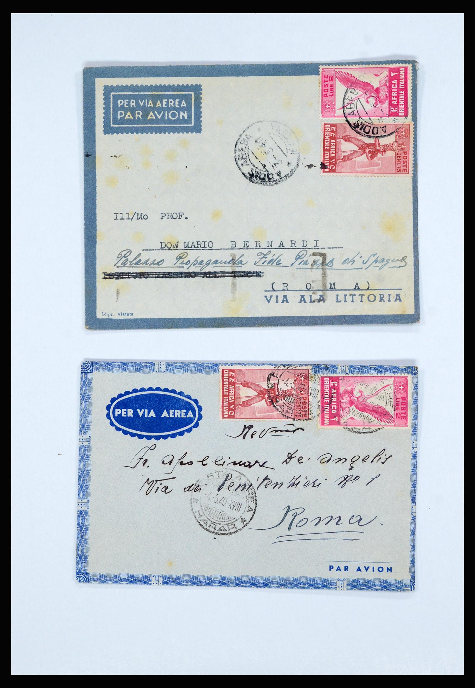 36896 015 - Postzegelverzameling 36896 Italië en koloniën brieven 1891-1955.