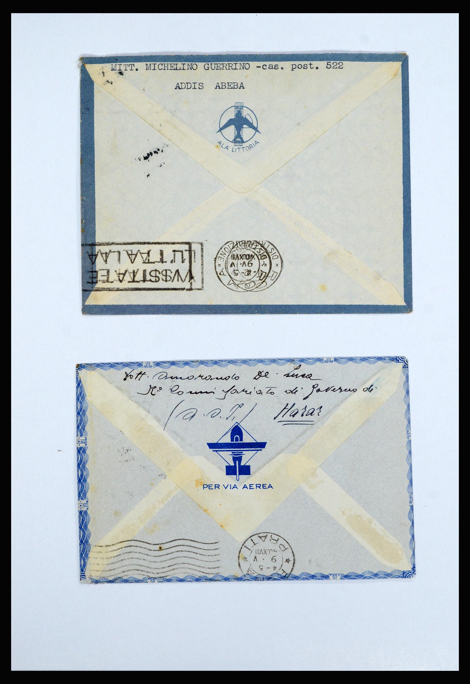 36896 016 - Postzegelverzameling 36896 Italië en koloniën brieven 1891-1955.