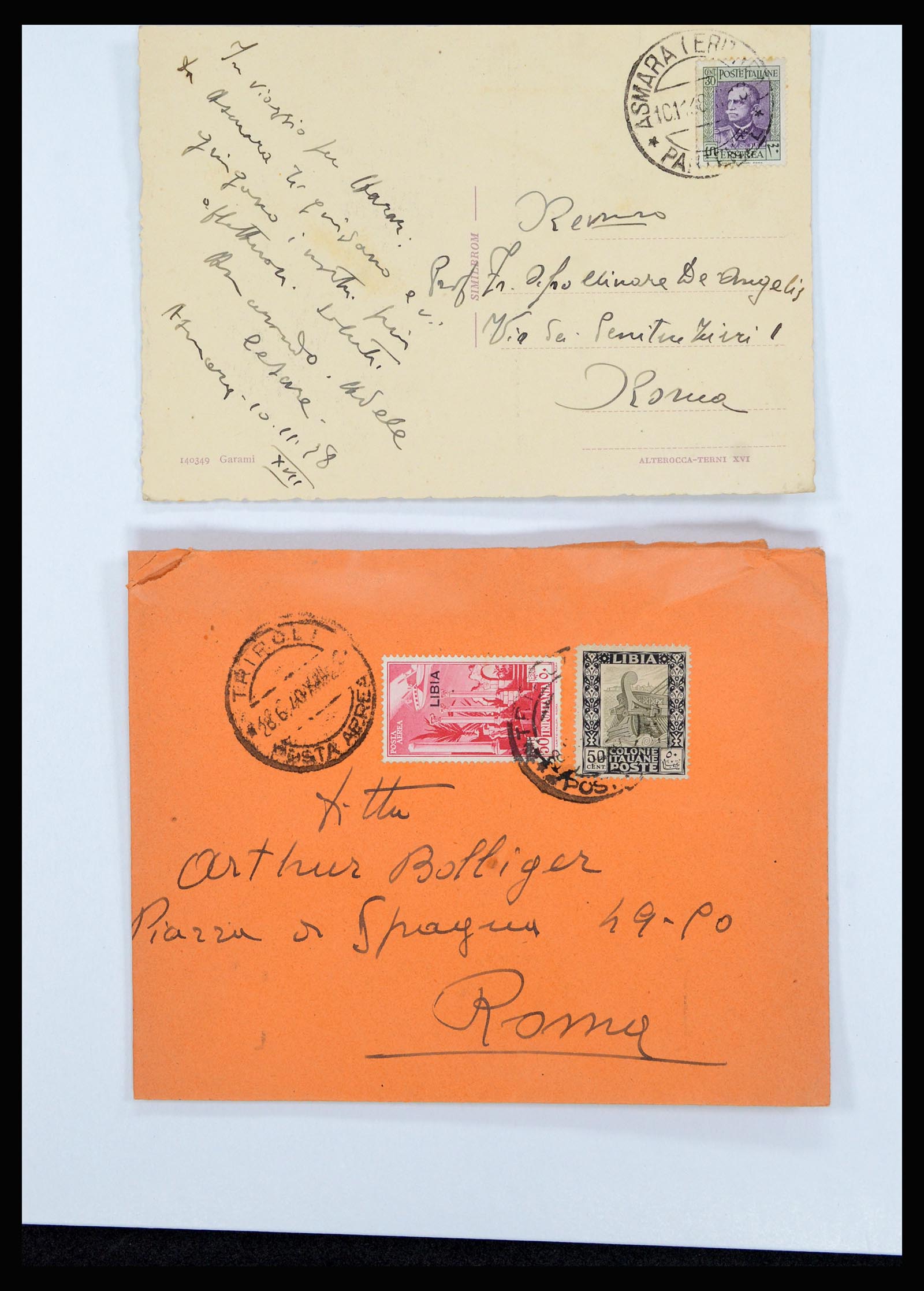 36896 022 - Postzegelverzameling 36896 Italië en koloniën brieven 1891-1955.