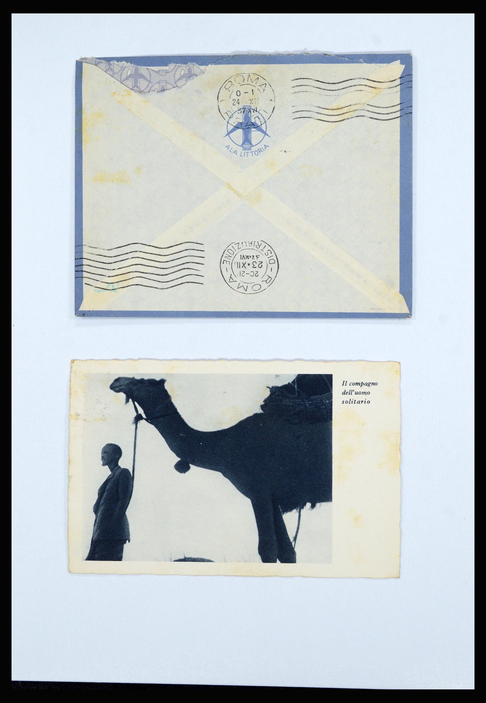 36896 027 - Postzegelverzameling 36896 Italië en koloniën brieven 1891-1955.