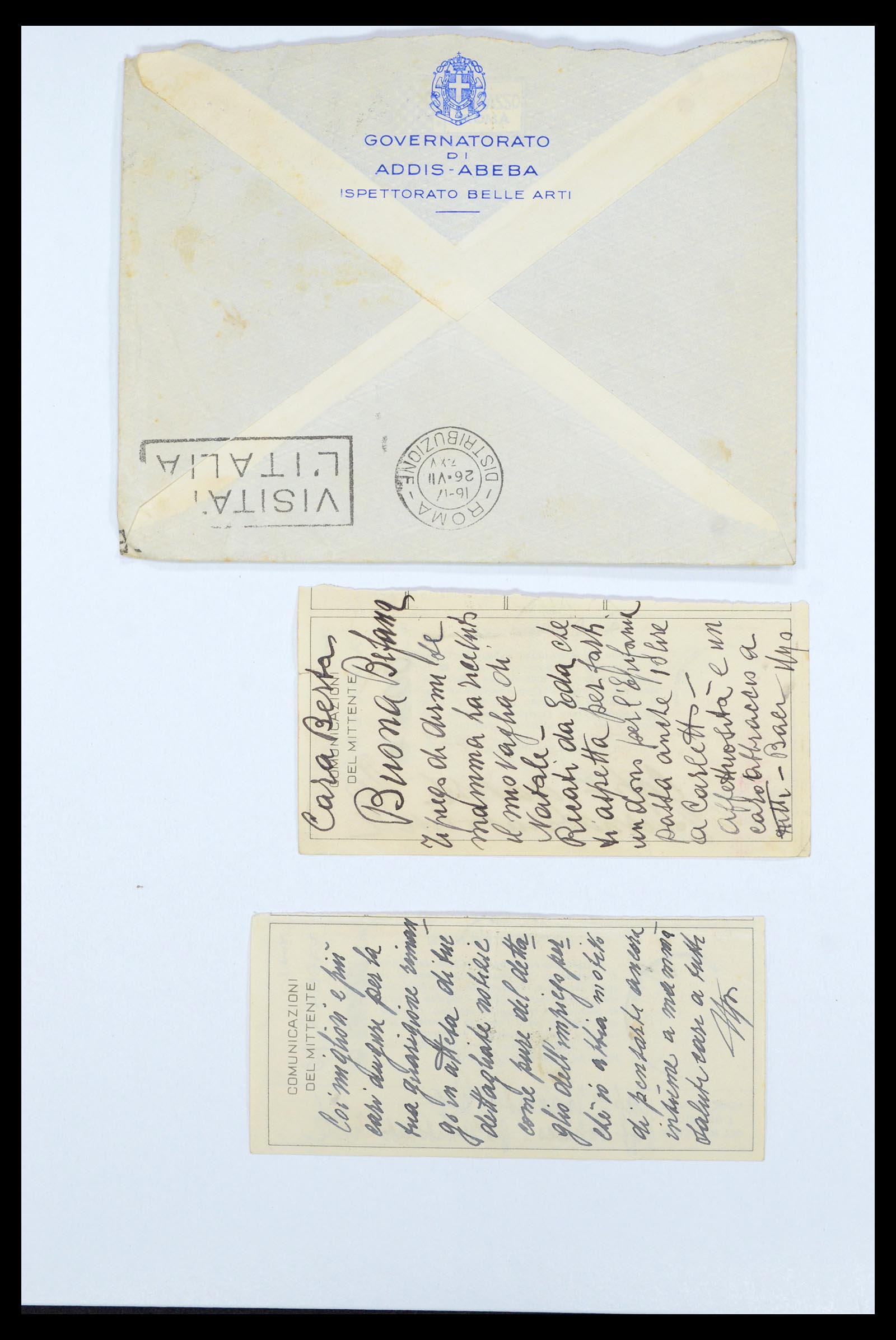 36896 031 - Postzegelverzameling 36896 Italië en koloniën brieven 1891-1955.