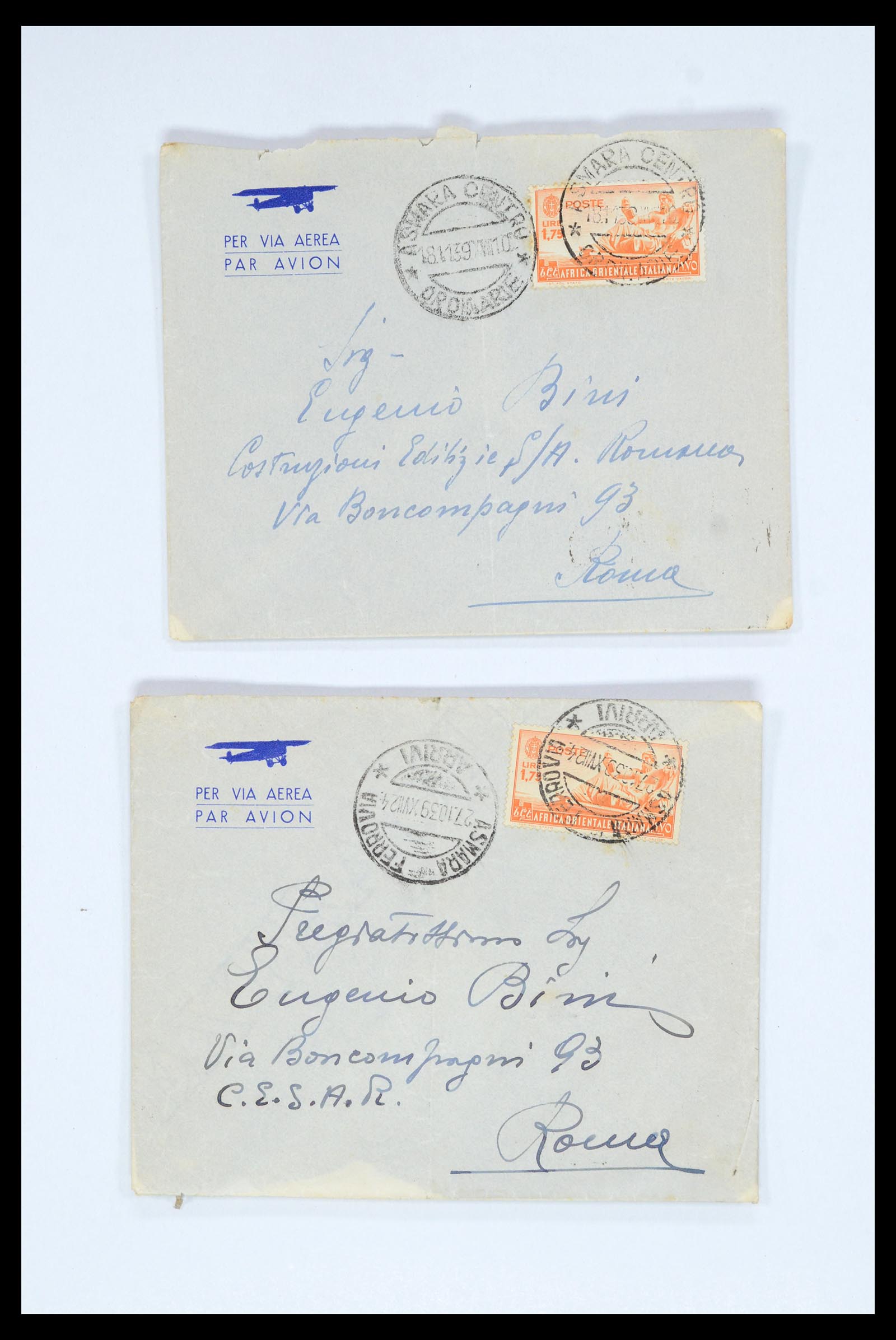 36896 034 - Postzegelverzameling 36896 Italië en koloniën brieven 1891-1955.
