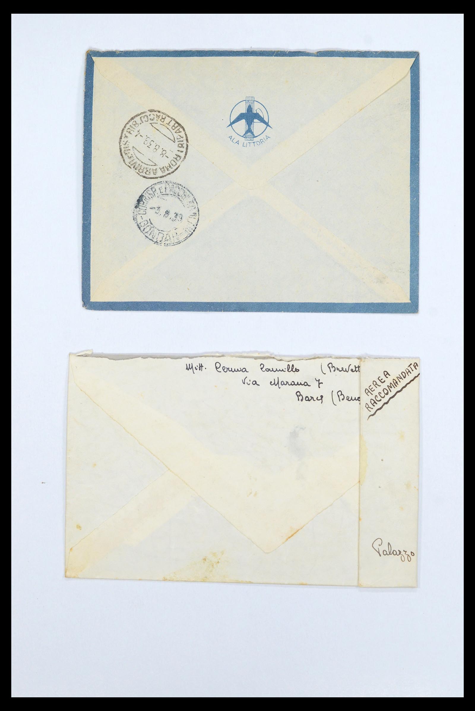 36896 036 - Postzegelverzameling 36896 Italië en koloniën brieven 1891-1955.