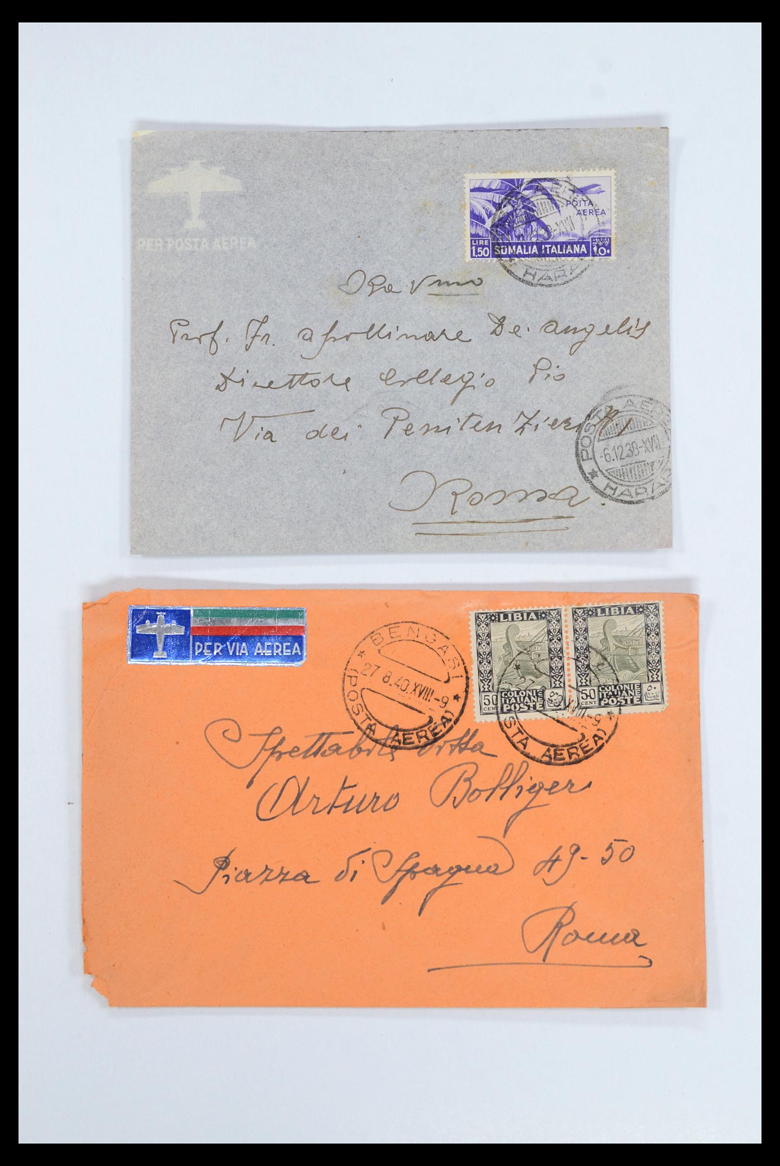 36896 037 - Postzegelverzameling 36896 Italië en koloniën brieven 1891-1955.