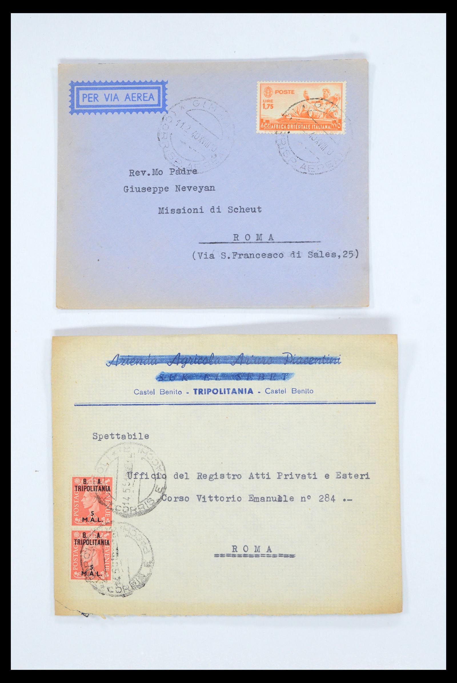 36896 039 - Postzegelverzameling 36896 Italië en koloniën brieven 1891-1955.
