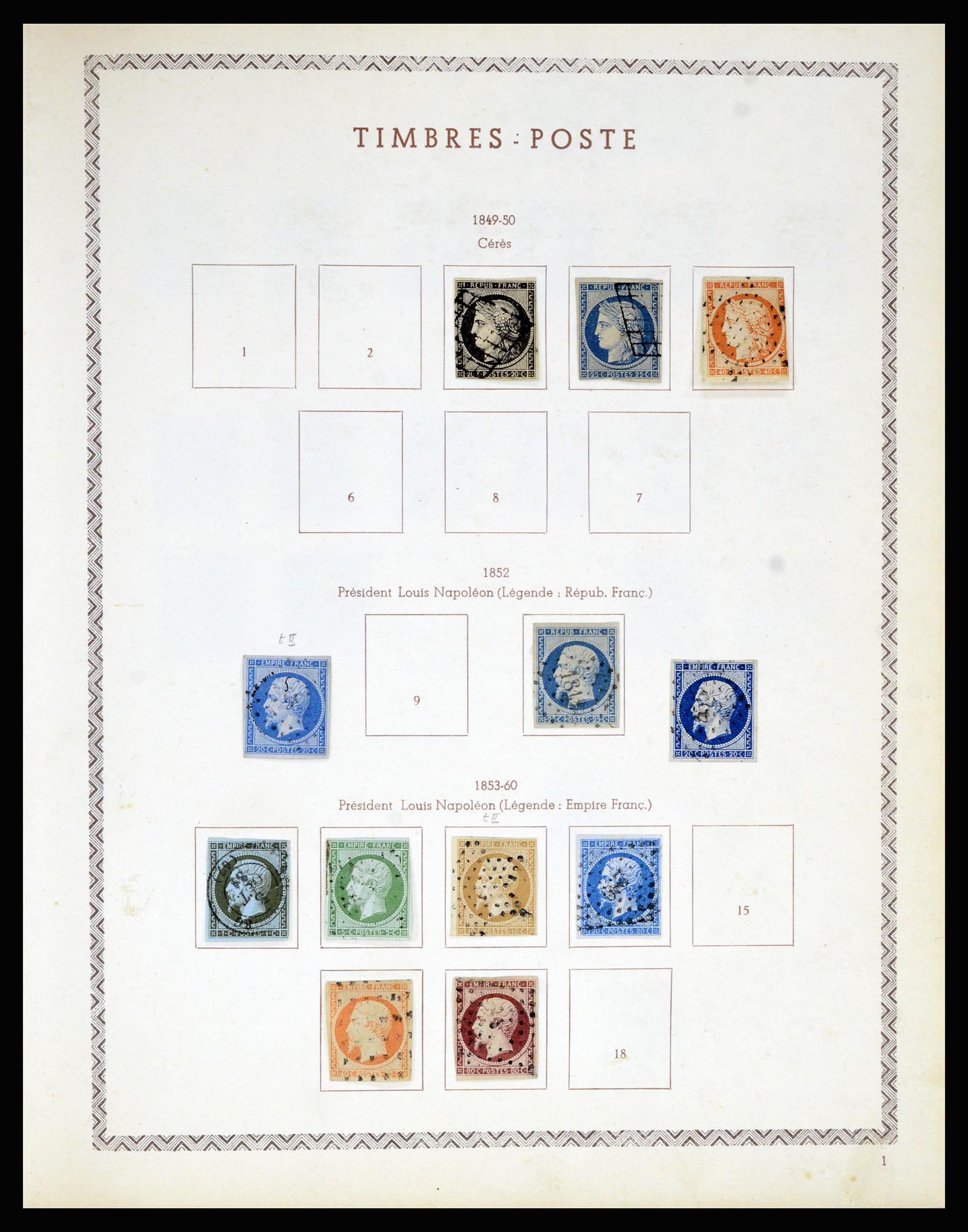 36898 001 - Postzegelverzameling 36898 Frankrijk 1849-1955.
