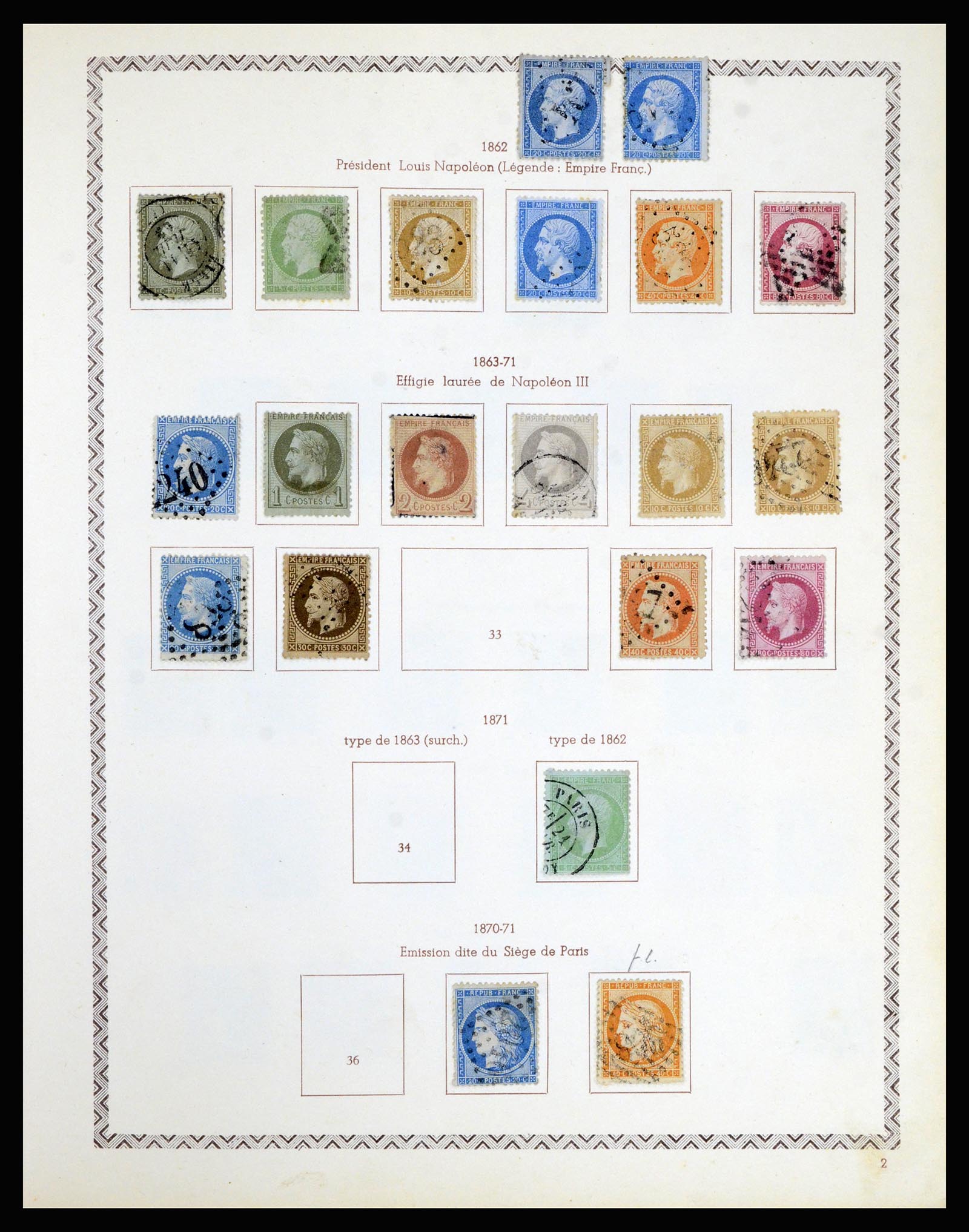 36898 002 - Postzegelverzameling 36898 Frankrijk 1849-1955.