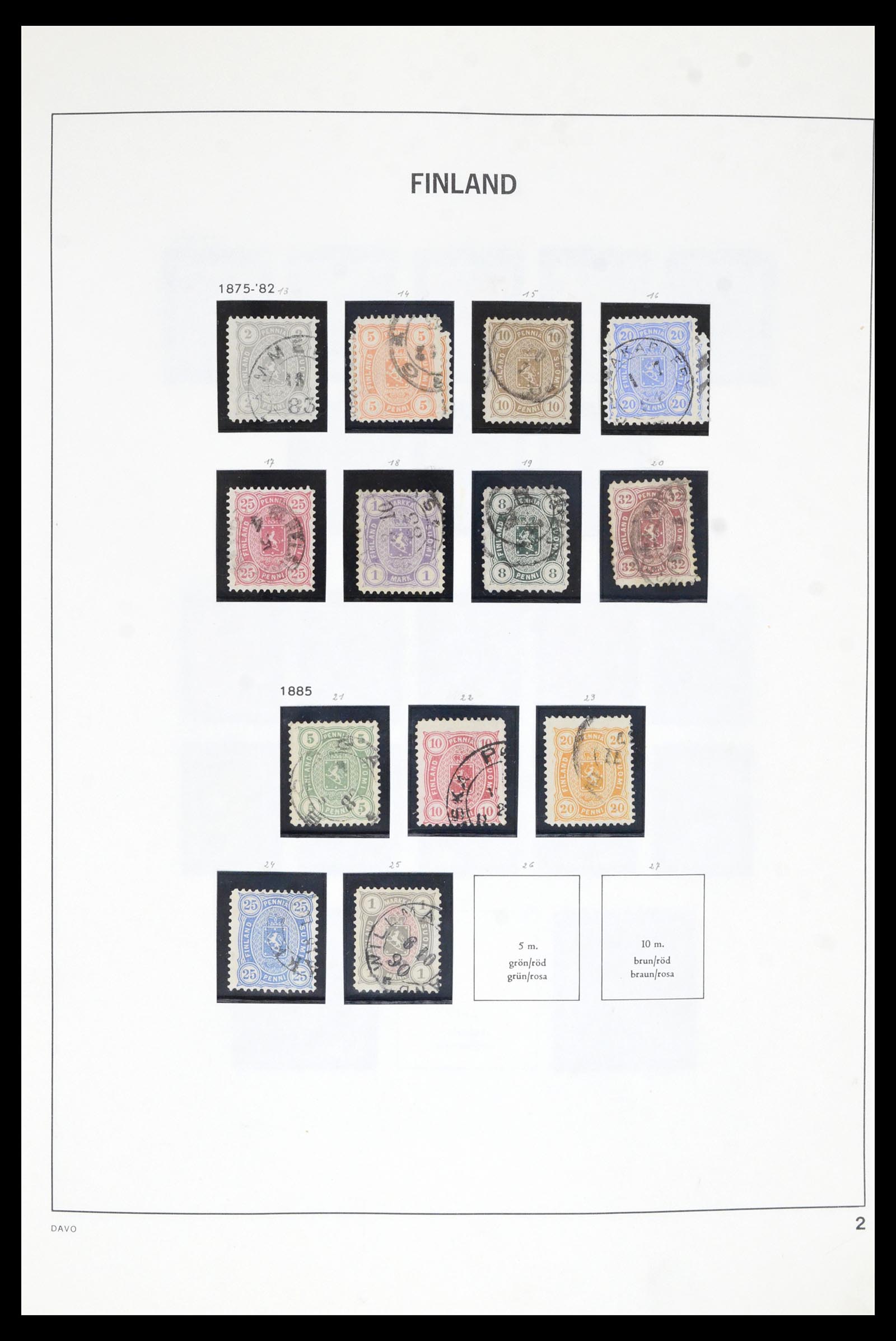 36901 002 - Postzegelverzameling 36901 Finland 1856-1982.