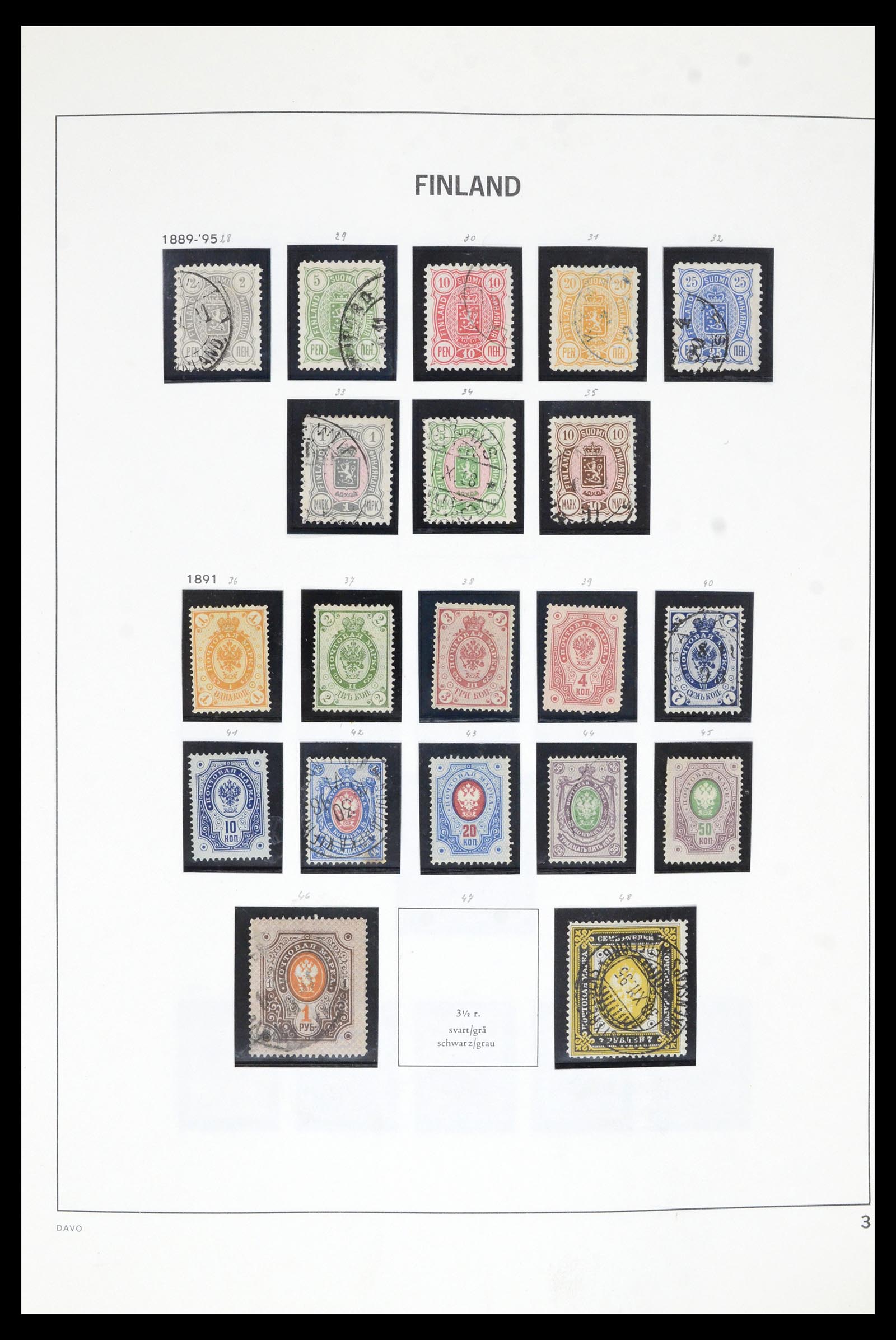 36901 003 - Postzegelverzameling 36901 Finland 1856-1982.