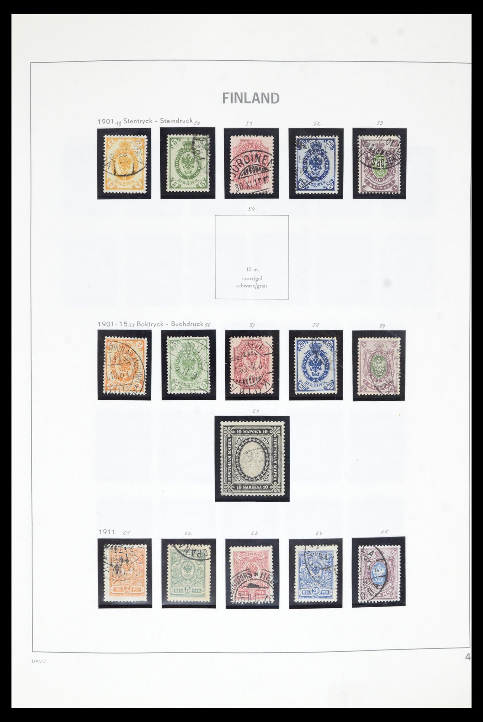36901 004 - Postzegelverzameling 36901 Finland 1856-1982.