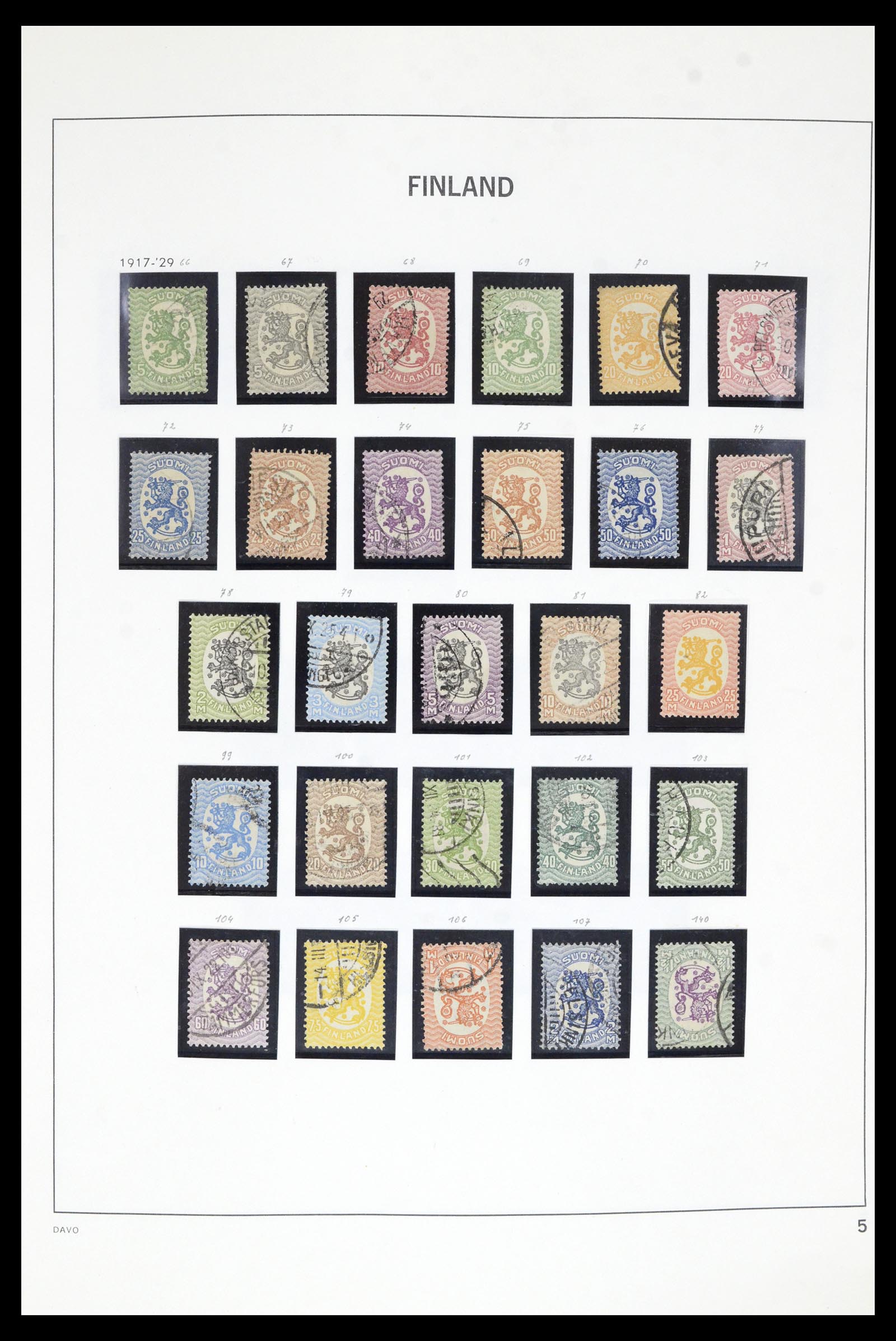 36901 005 - Postzegelverzameling 36901 Finland 1856-1982.