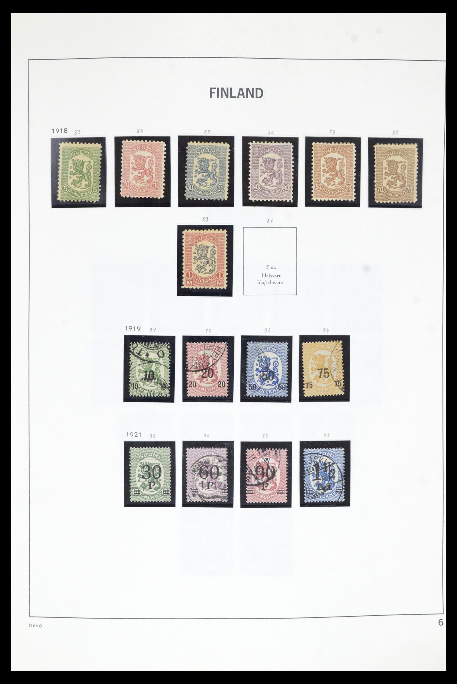36901 006 - Postzegelverzameling 36901 Finland 1856-1982.