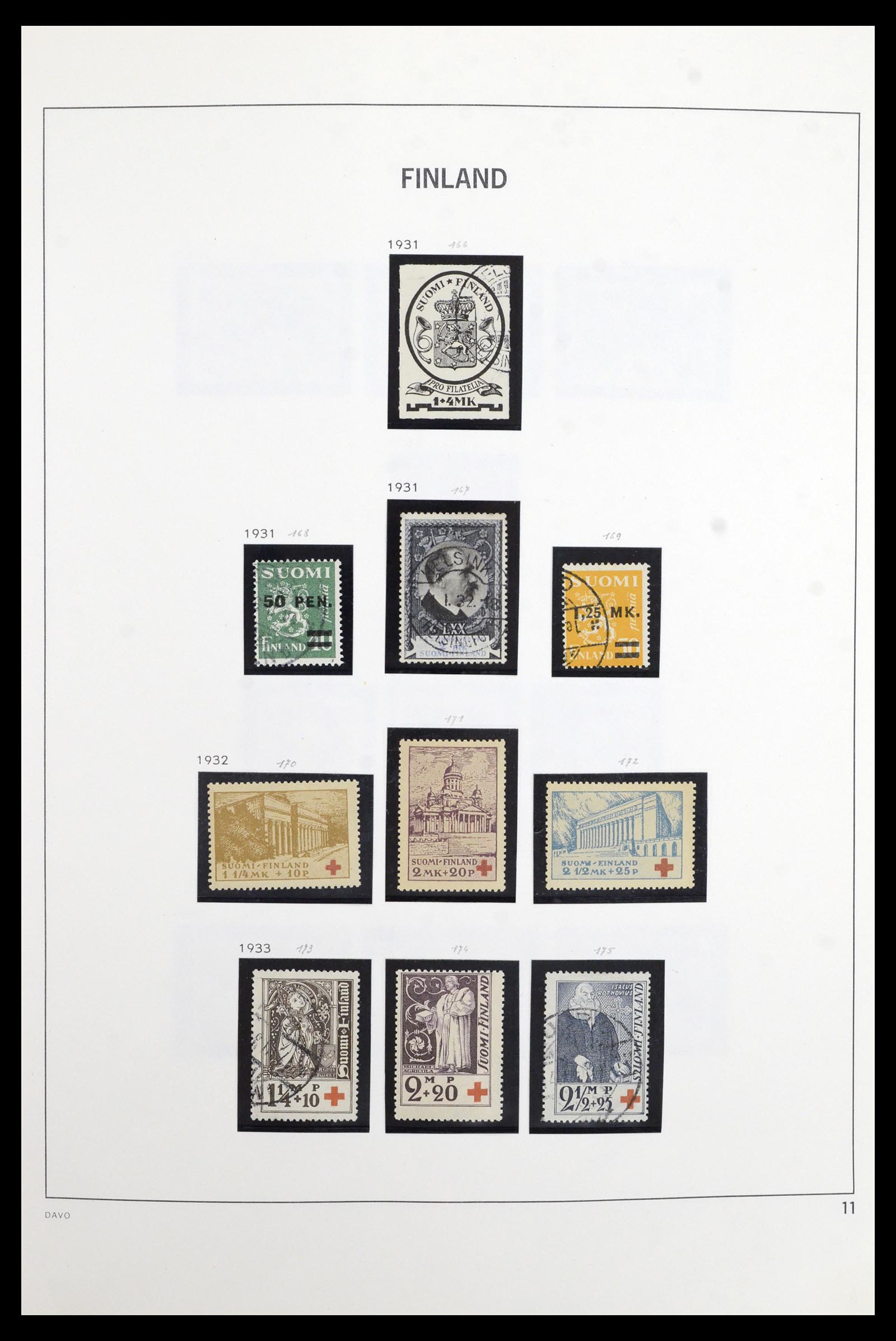 36901 011 - Postzegelverzameling 36901 Finland 1856-1982.