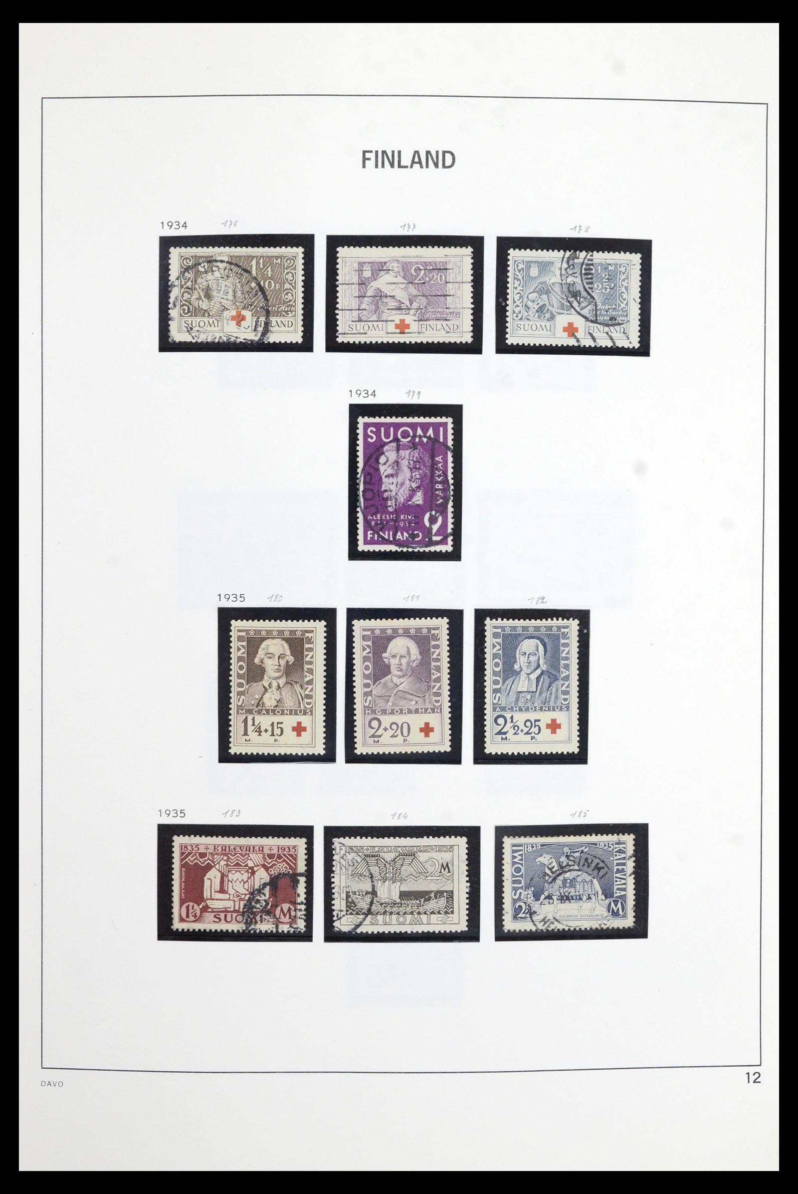 36901 012 - Postzegelverzameling 36901 Finland 1856-1982.