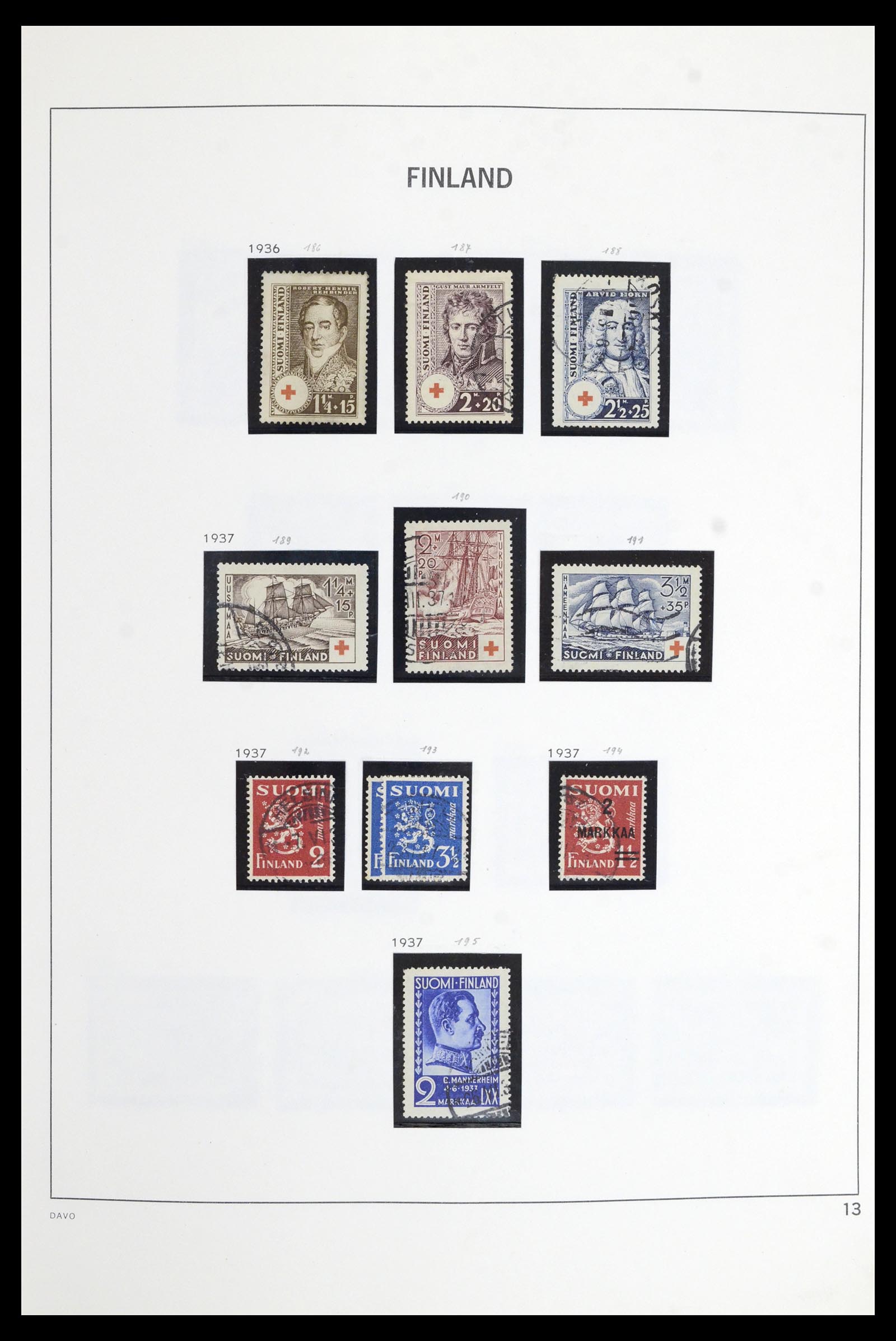 36901 013 - Postzegelverzameling 36901 Finland 1856-1982.