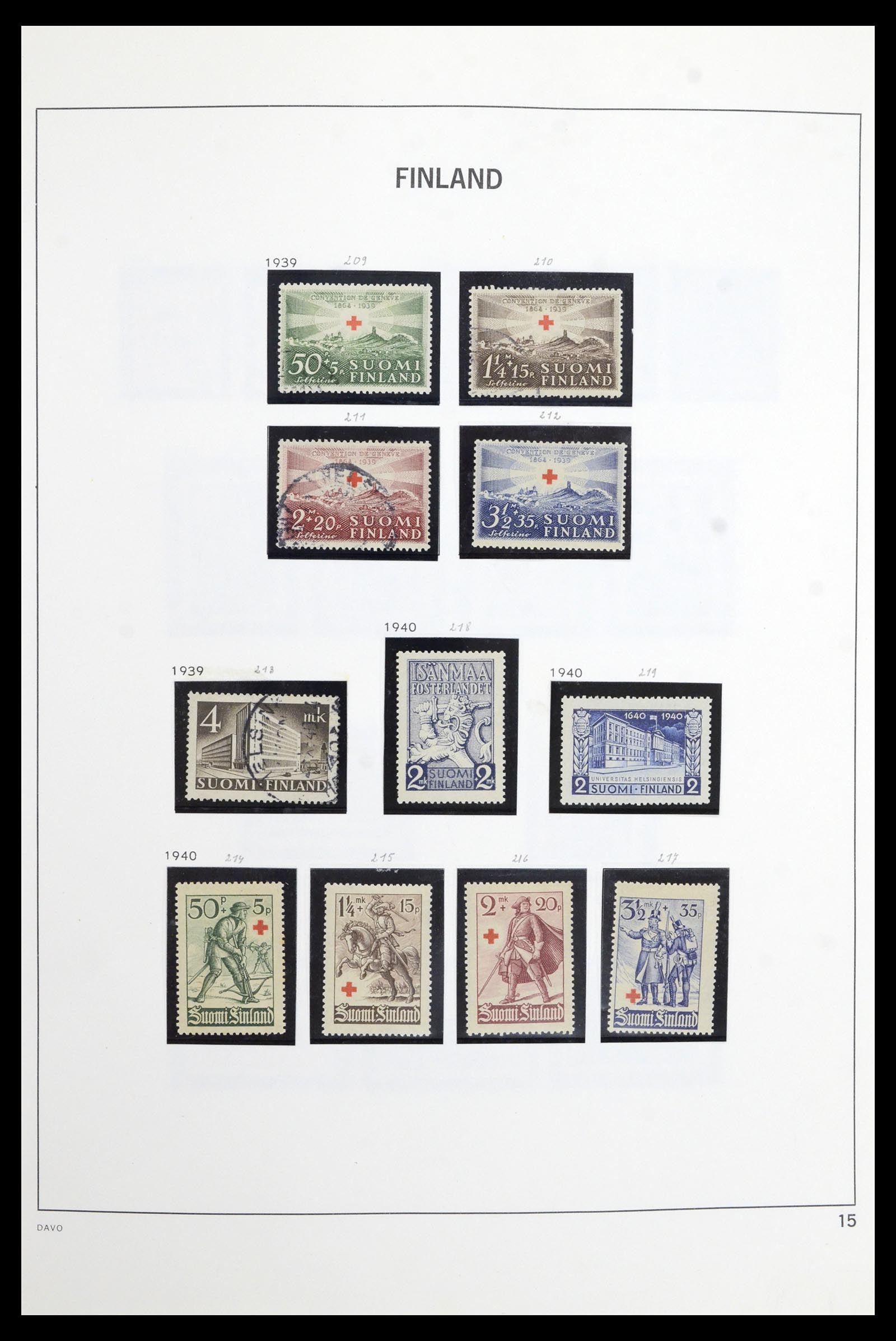 36901 015 - Postzegelverzameling 36901 Finland 1856-1982.