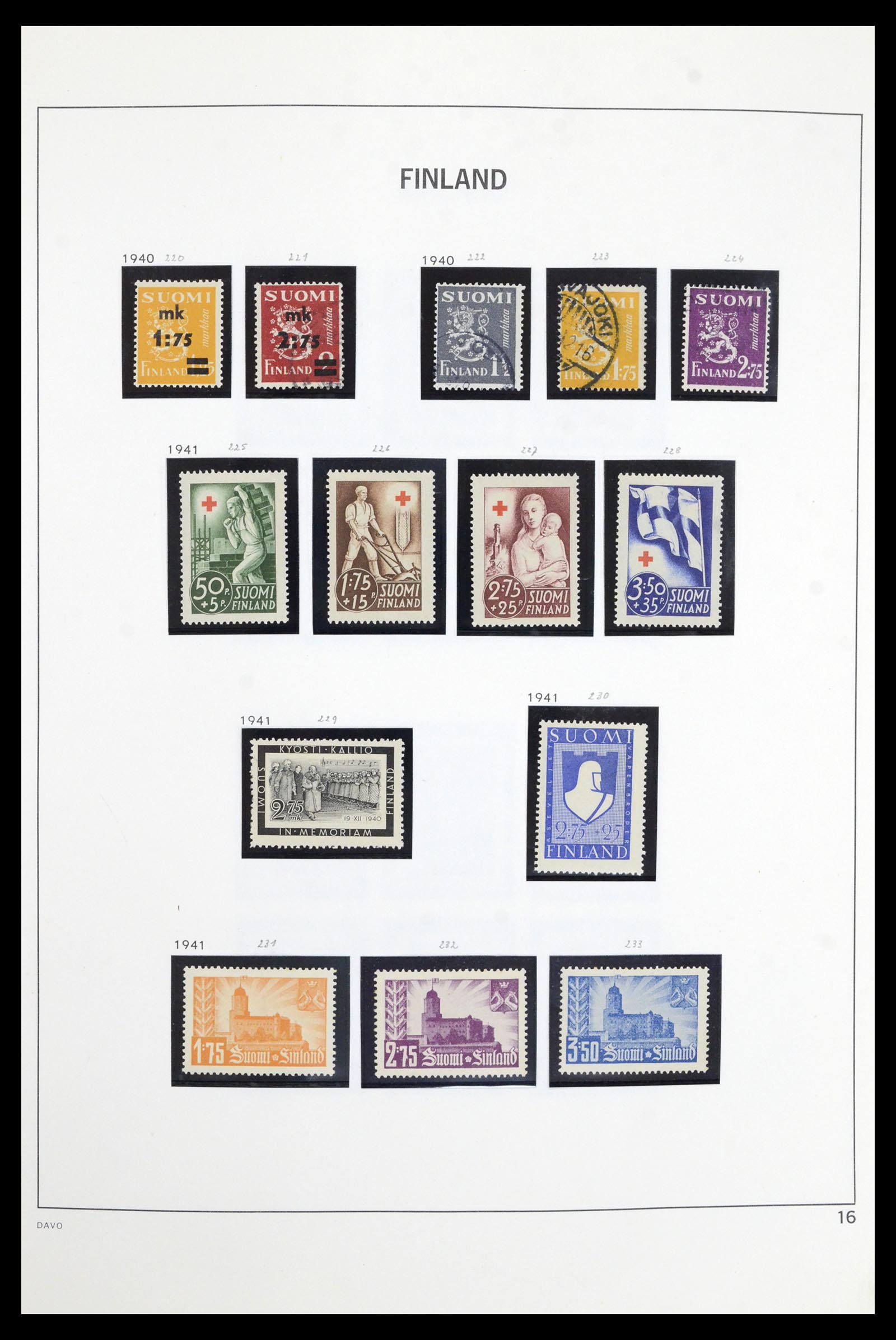 36901 016 - Postzegelverzameling 36901 Finland 1856-1982.