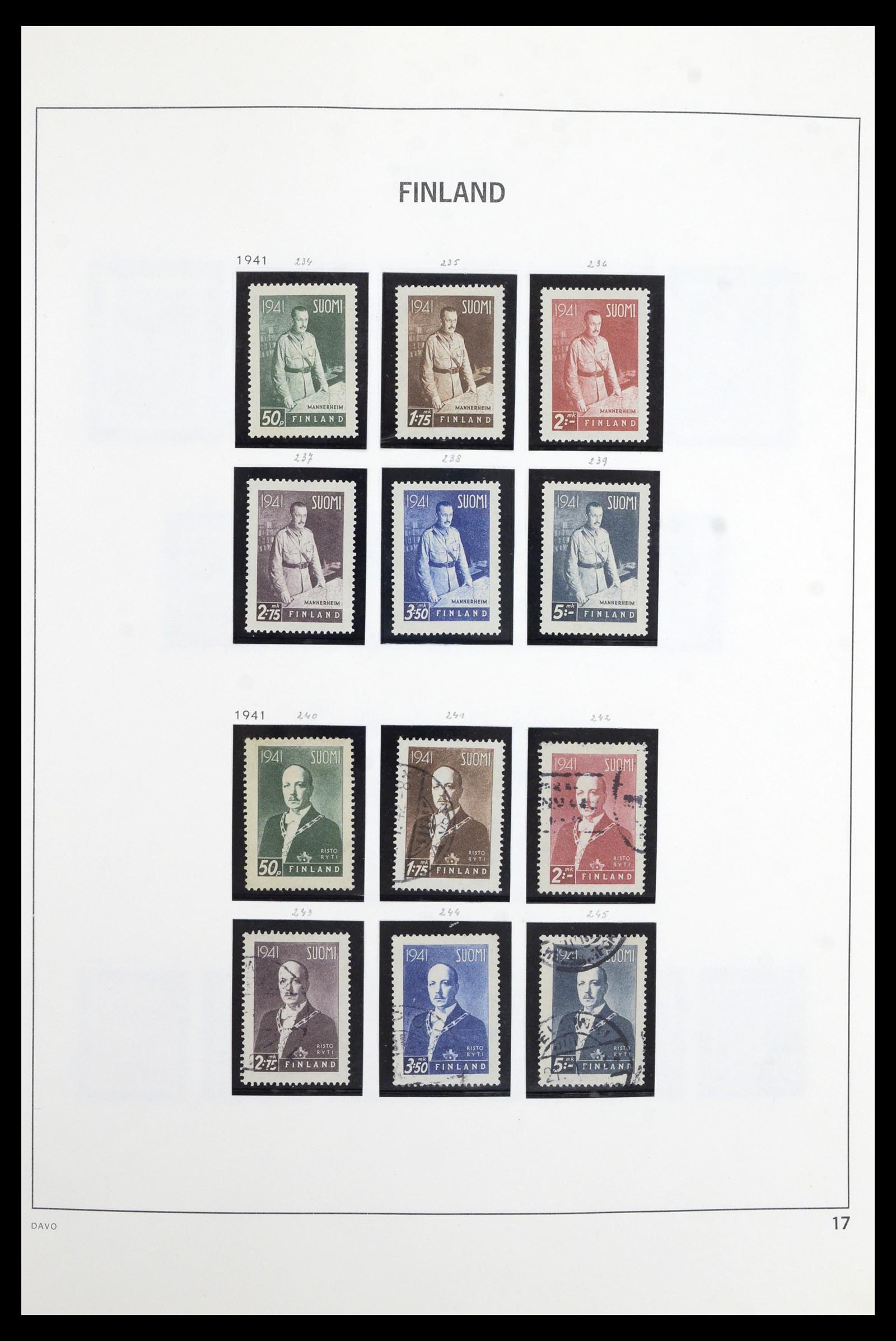 36901 017 - Postzegelverzameling 36901 Finland 1856-1982.