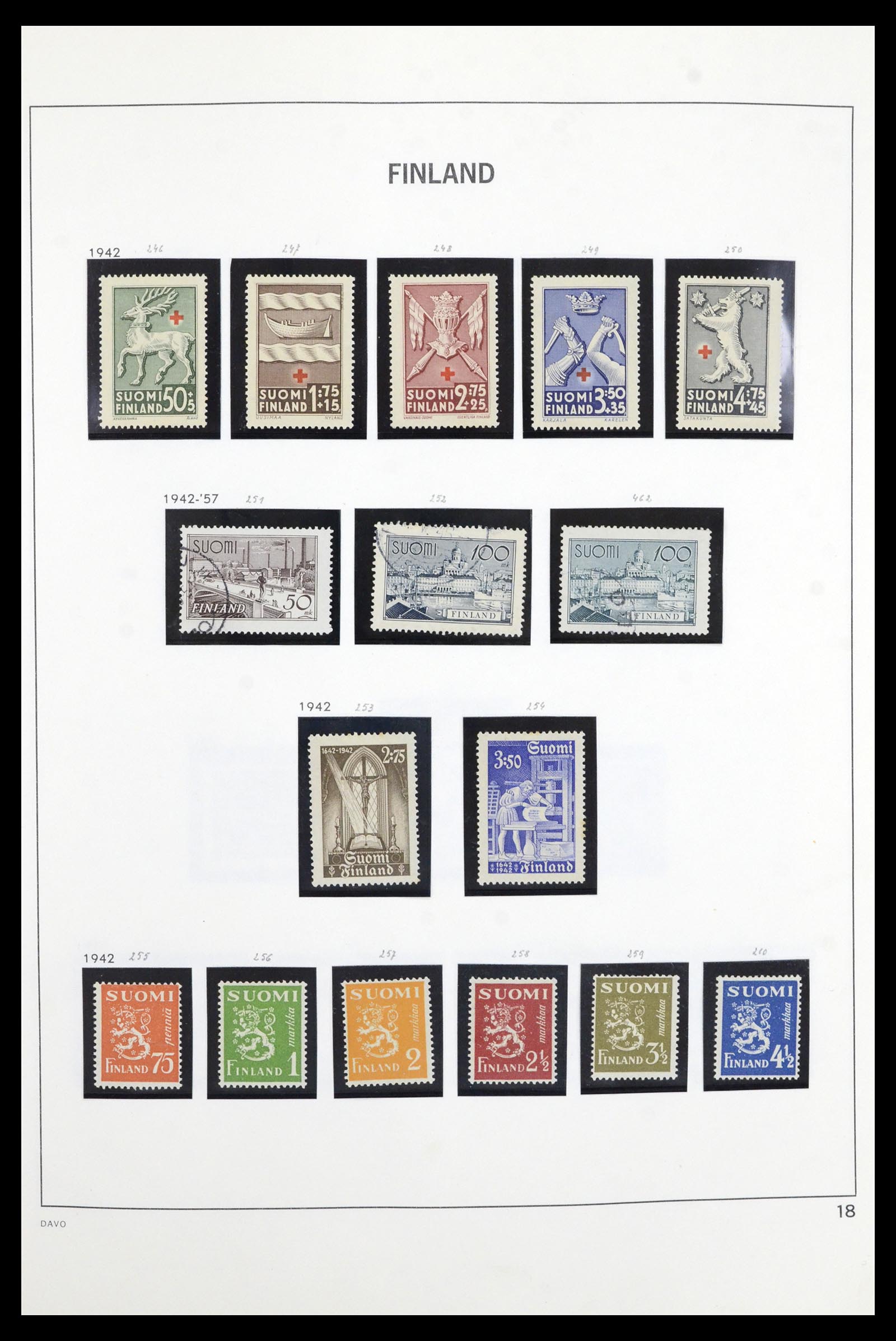 36901 018 - Postzegelverzameling 36901 Finland 1856-1982.