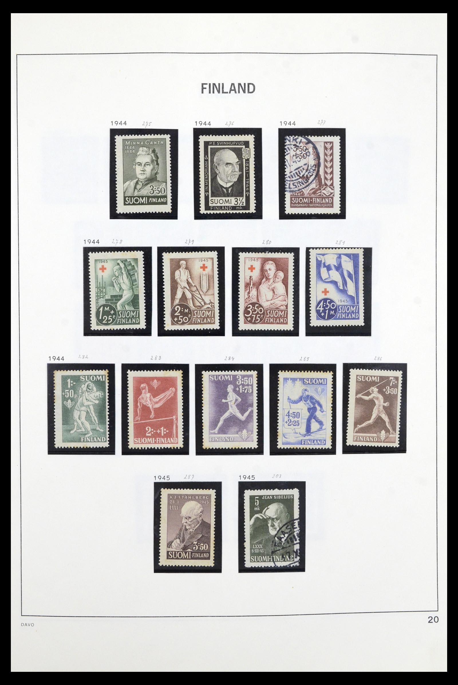 36901 020 - Postzegelverzameling 36901 Finland 1856-1982.
