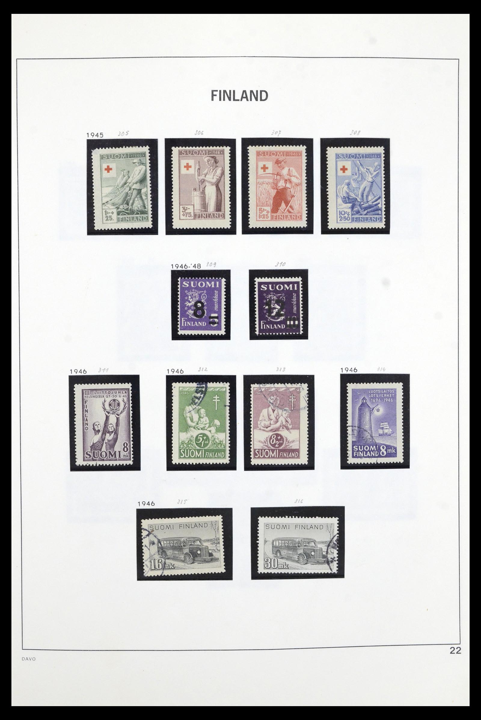 36901 022 - Postzegelverzameling 36901 Finland 1856-1982.