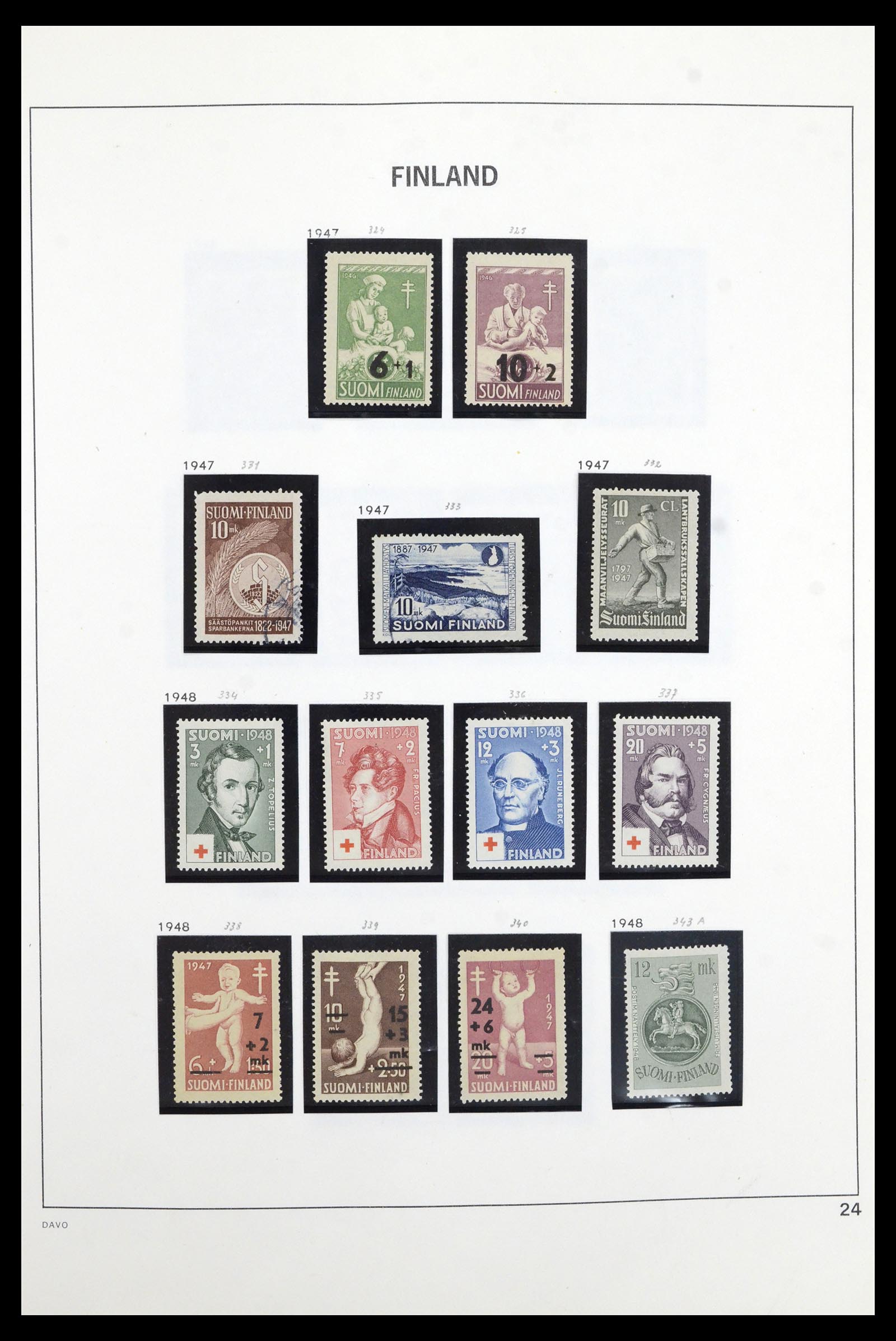 36901 024 - Postzegelverzameling 36901 Finland 1856-1982.