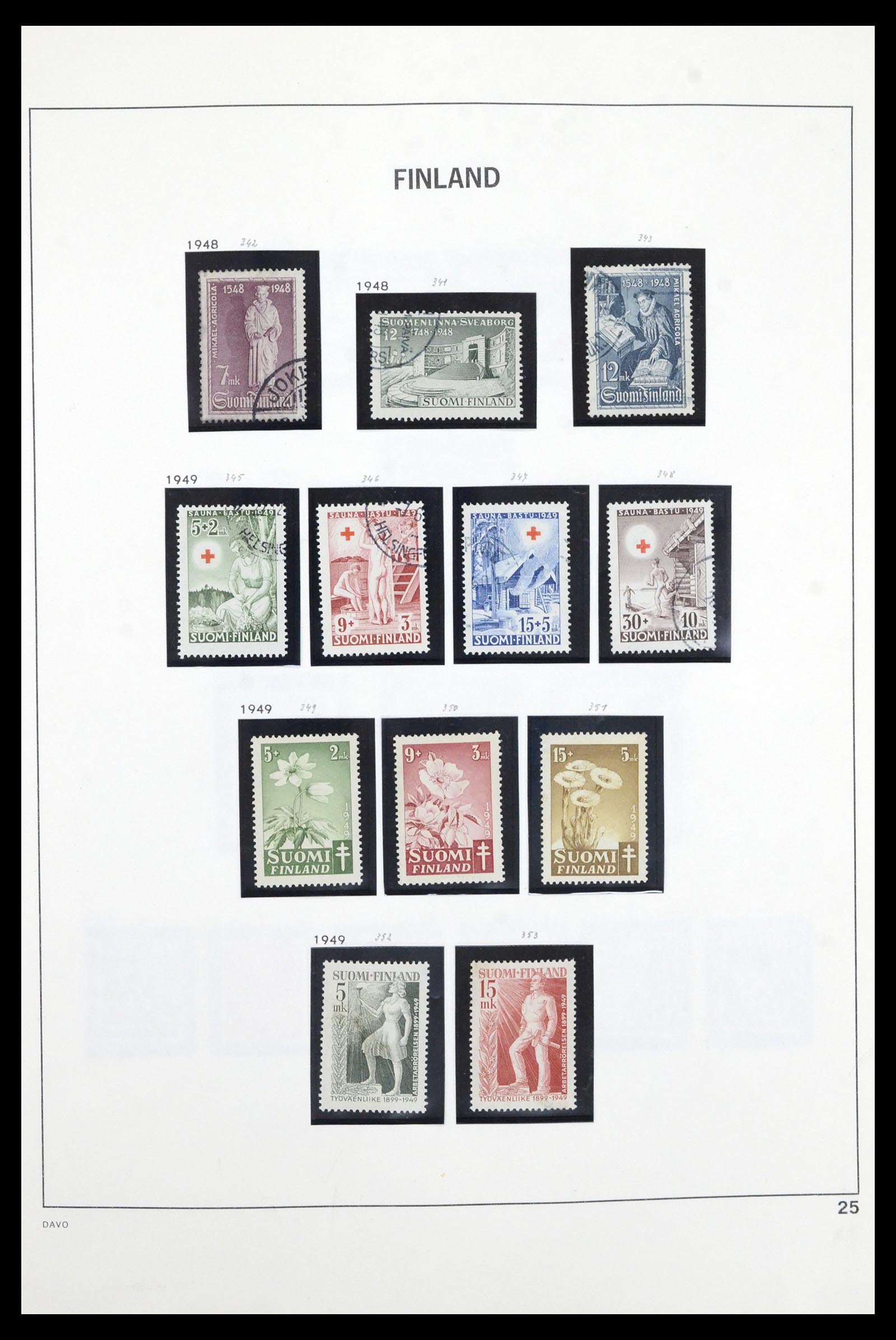 36901 025 - Postzegelverzameling 36901 Finland 1856-1982.