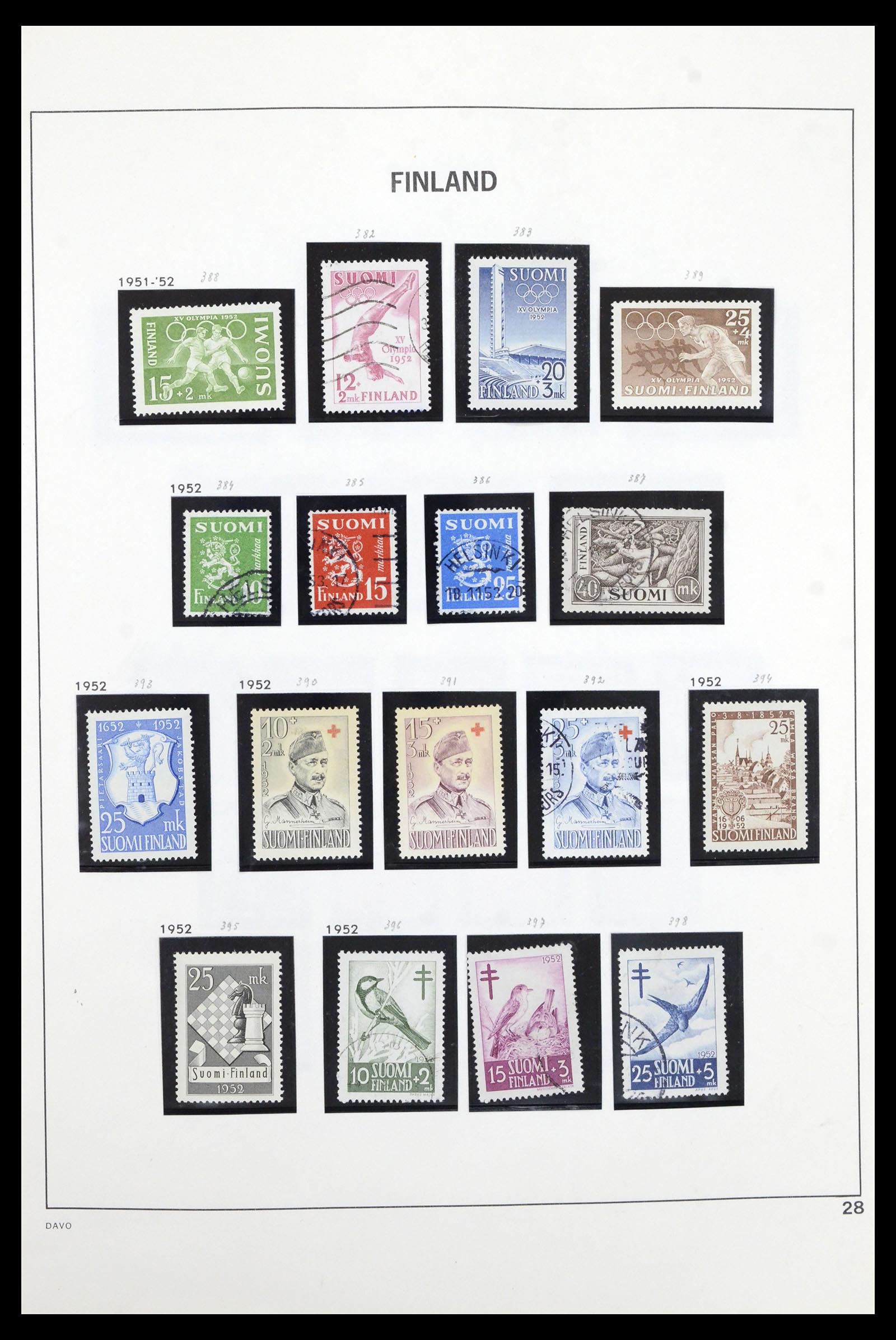 36901 028 - Postzegelverzameling 36901 Finland 1856-1982.