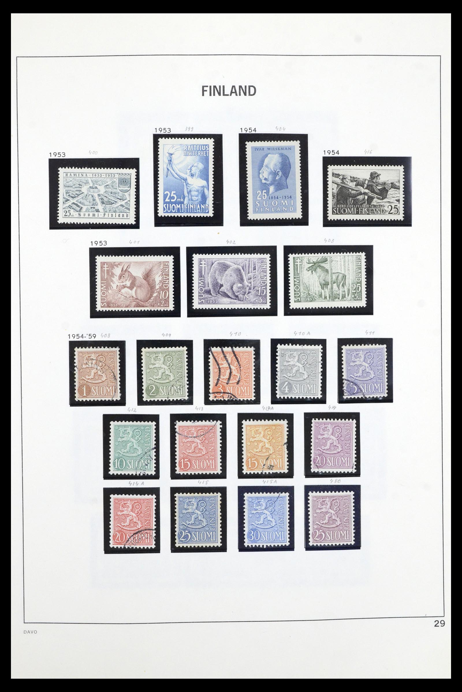 36901 029 - Postzegelverzameling 36901 Finland 1856-1982.