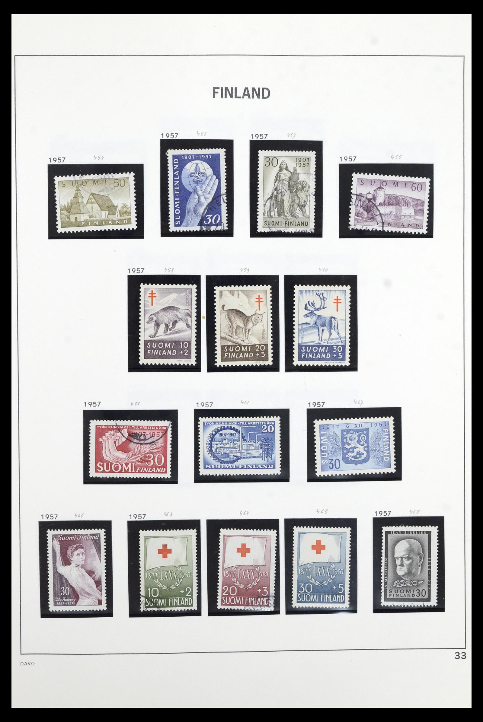 36901 033 - Postzegelverzameling 36901 Finland 1856-1982.