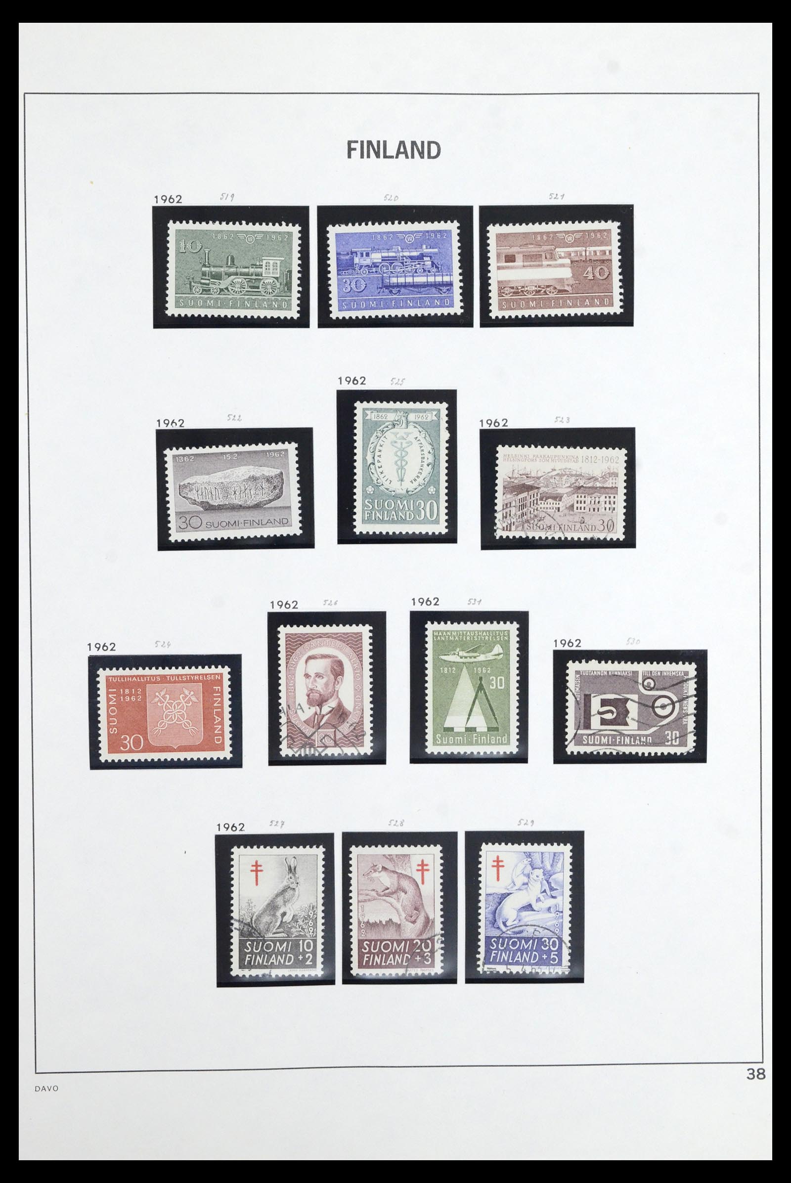 36901 038 - Postzegelverzameling 36901 Finland 1856-1982.