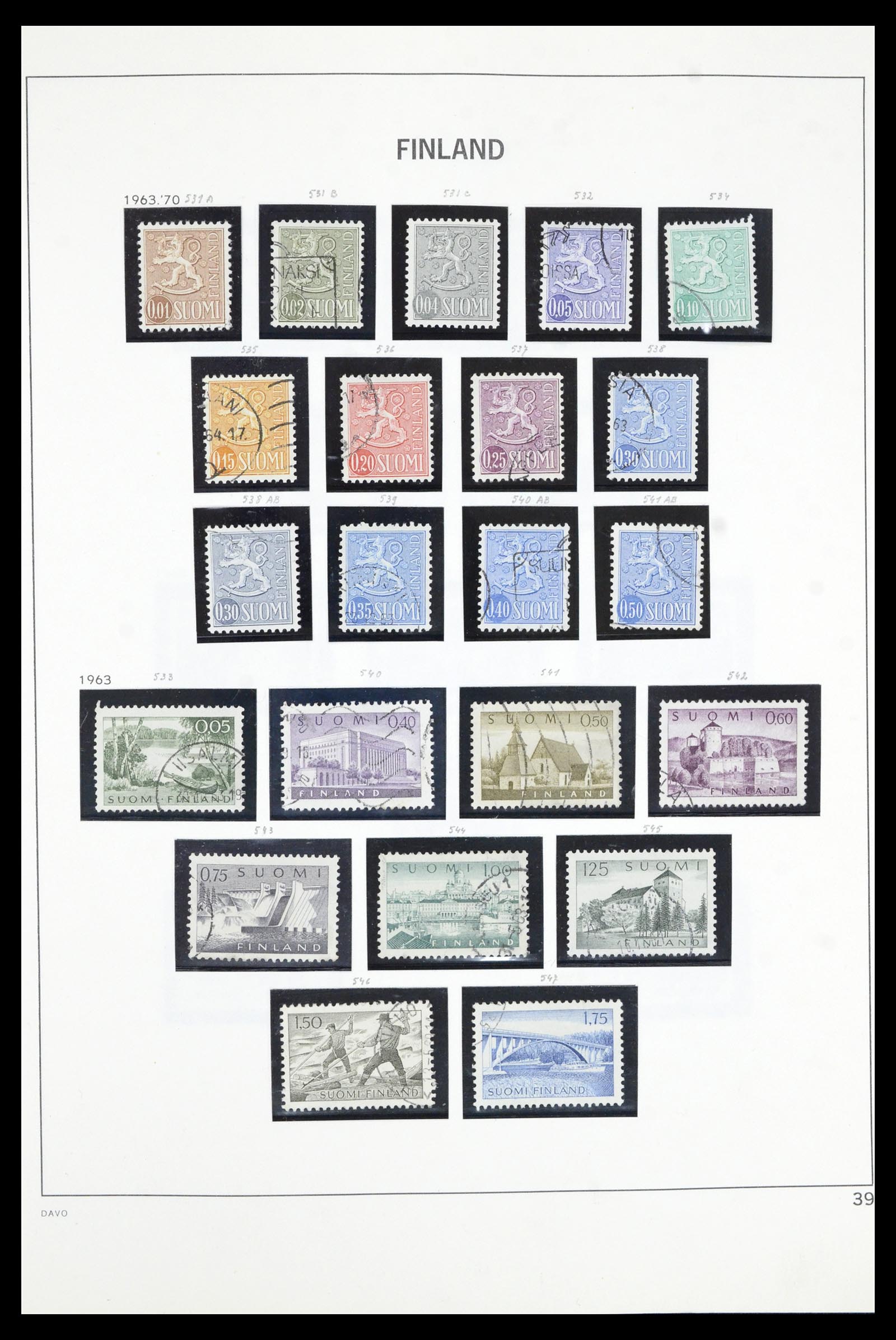 36901 039 - Postzegelverzameling 36901 Finland 1856-1982.