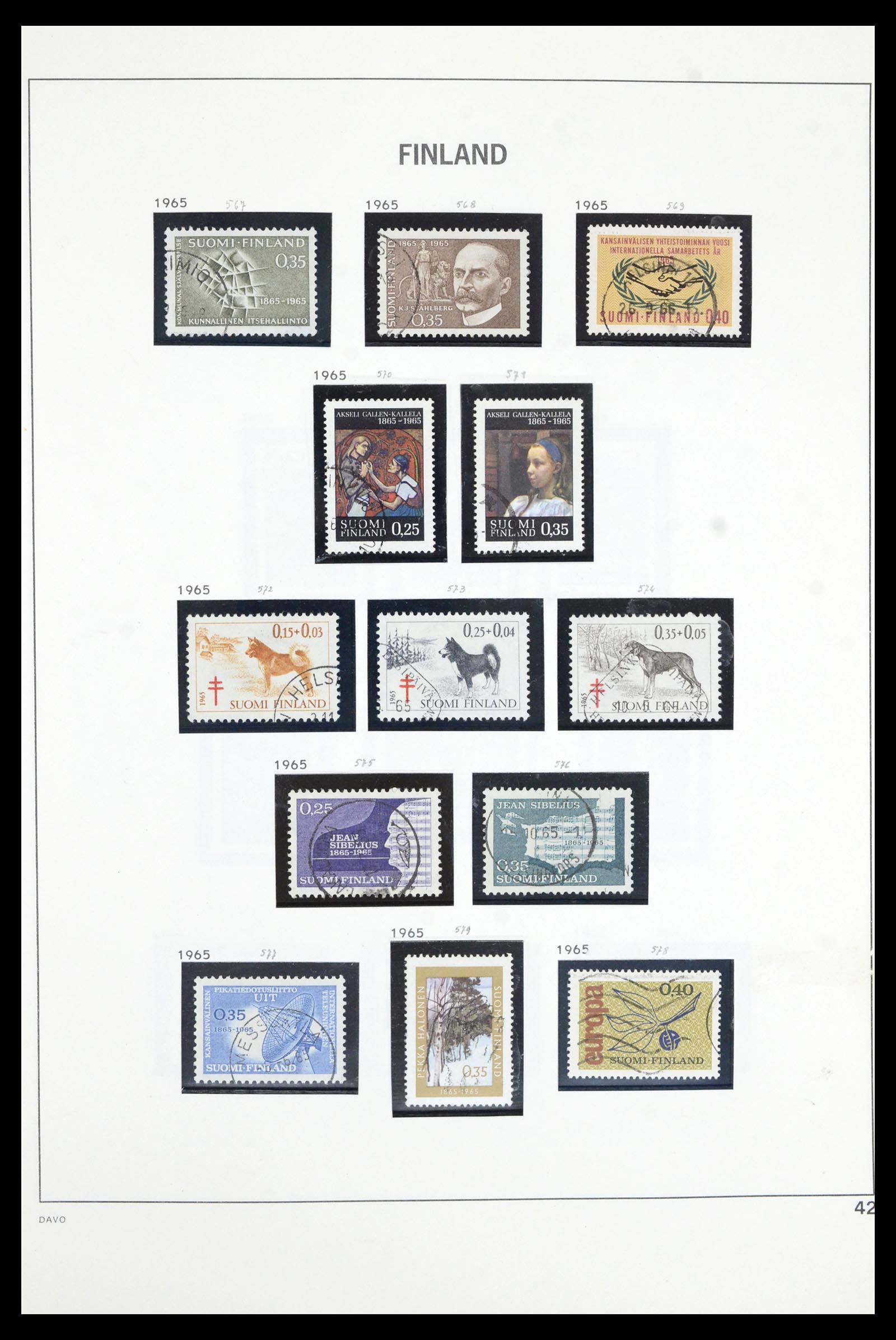 36901 042 - Postzegelverzameling 36901 Finland 1856-1982.