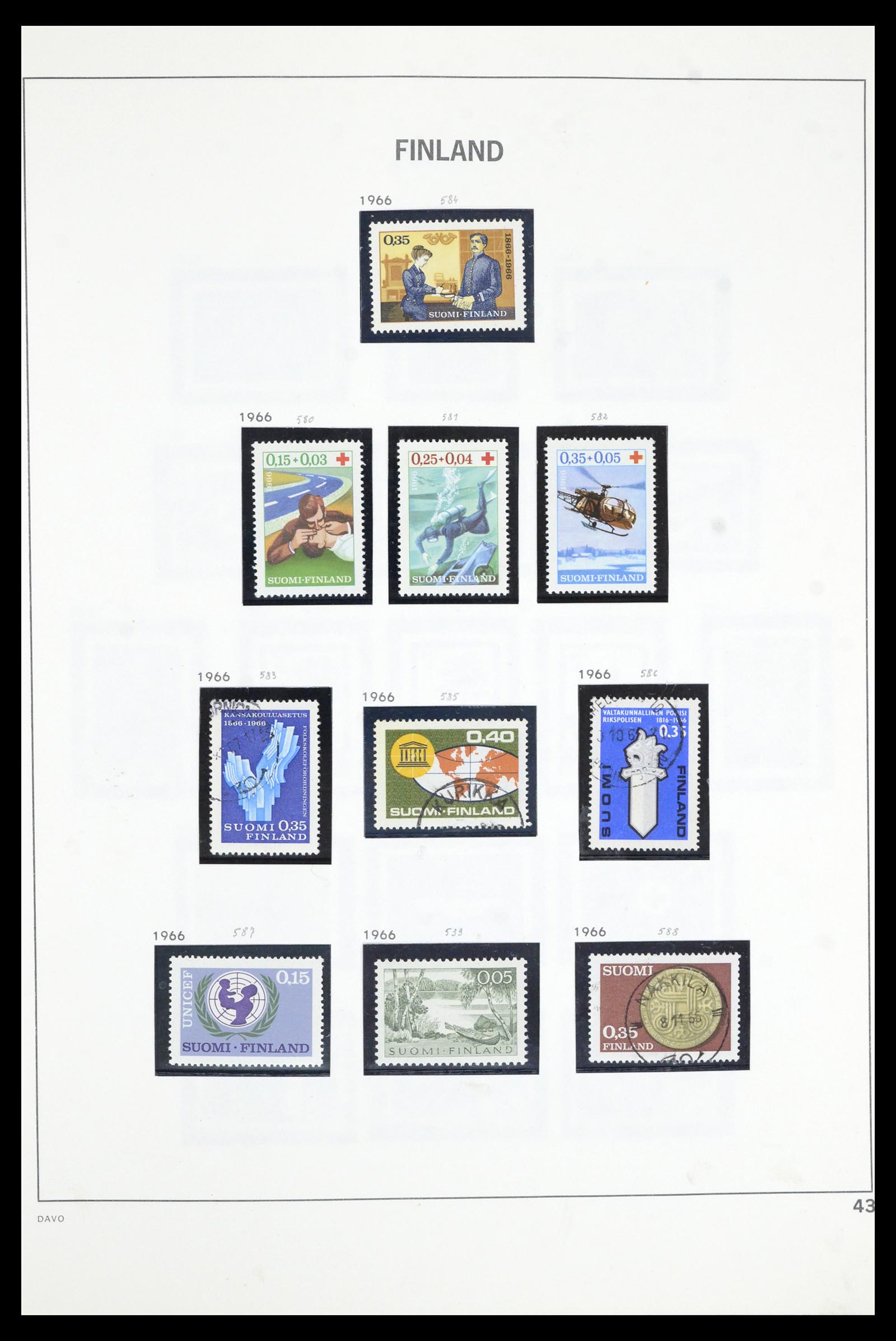 36901 043 - Postzegelverzameling 36901 Finland 1856-1982.